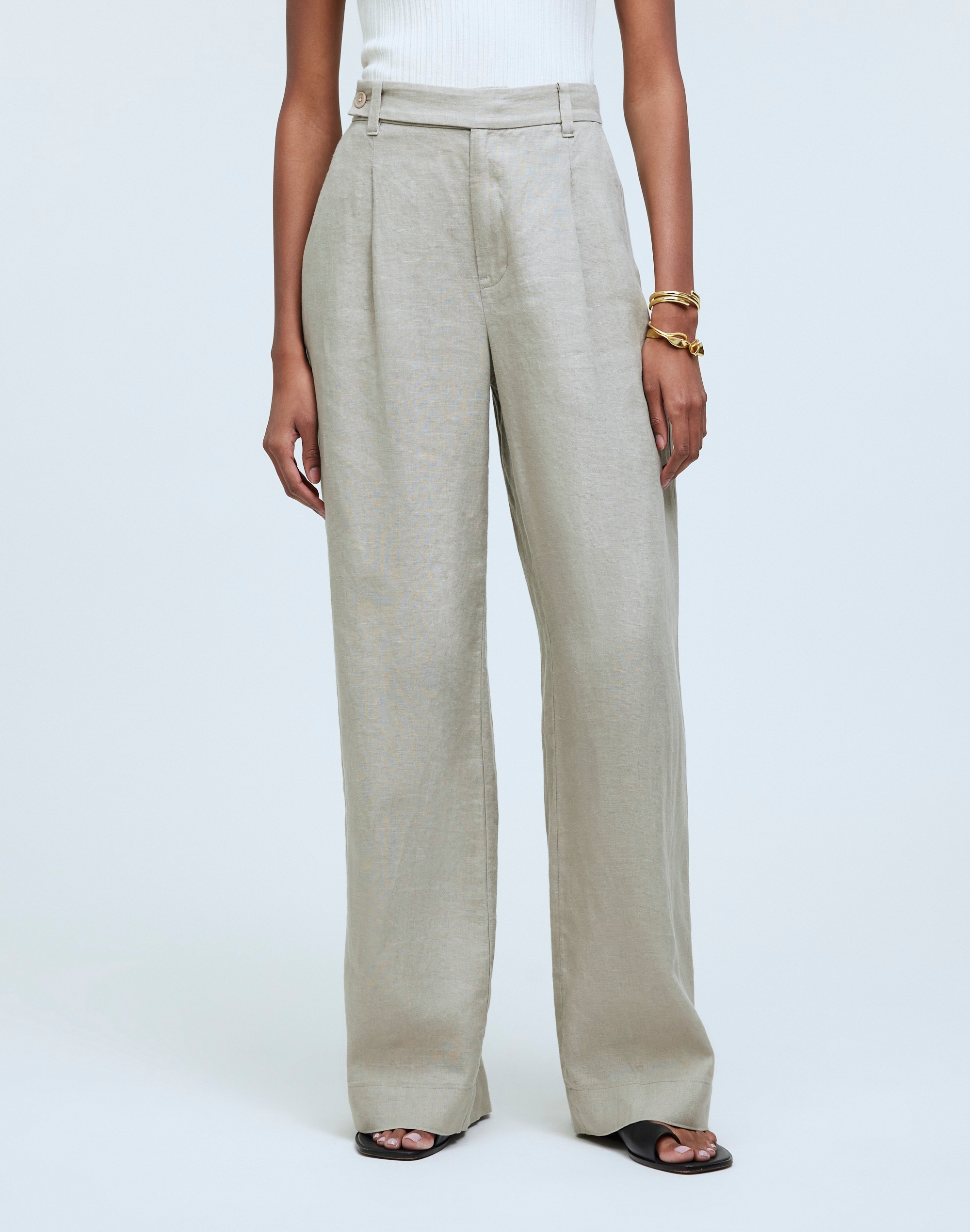 The Petite Harlow Wide-Leg Pant 100% Linen | Madewell