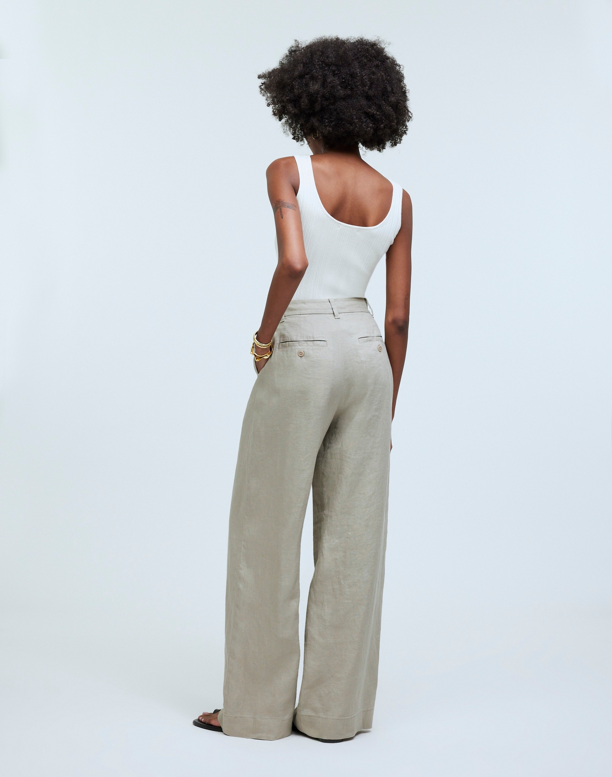 The Petite Harlow Wide-Leg Pant 100% Linen | Madewell