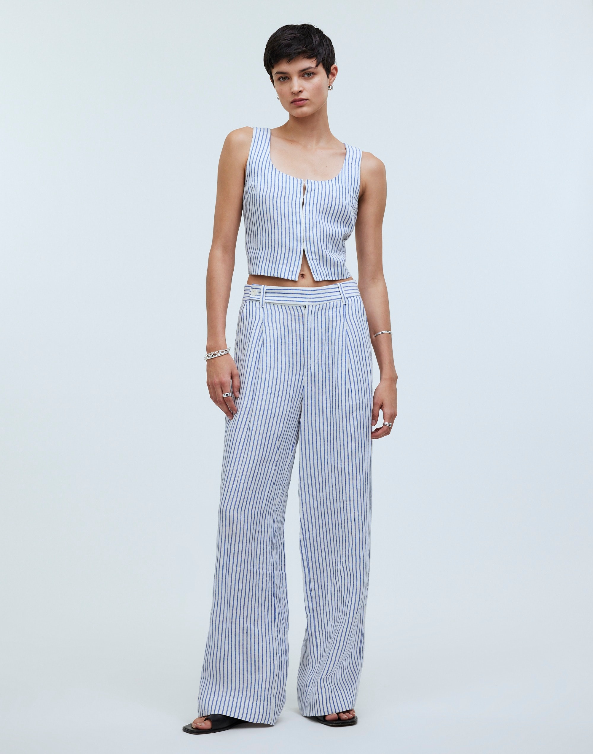 The Petite Harlow Wide-Leg Pant 100% Linen | Madewell