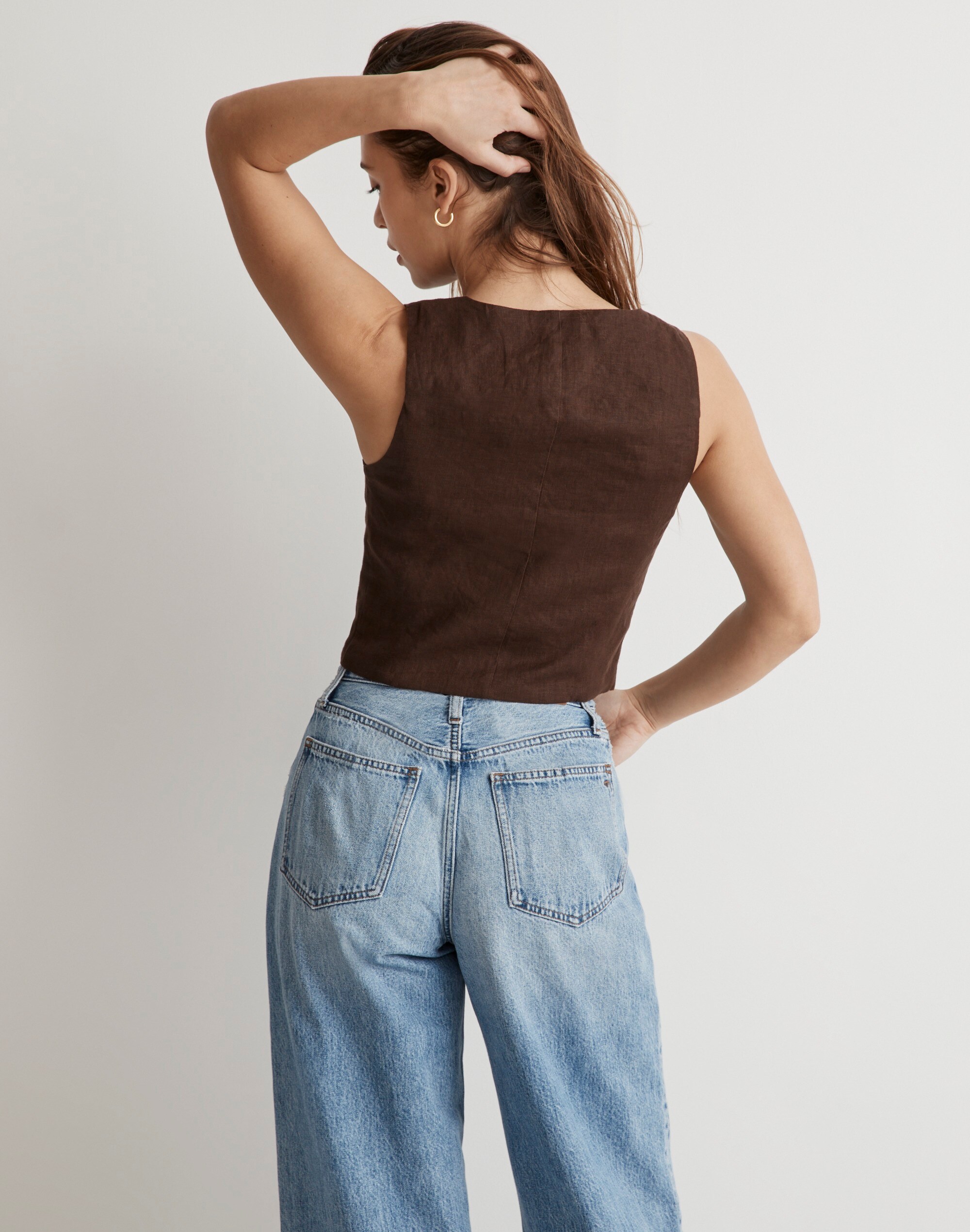 100% Linen Katrina Crop Vest Top | Madewell