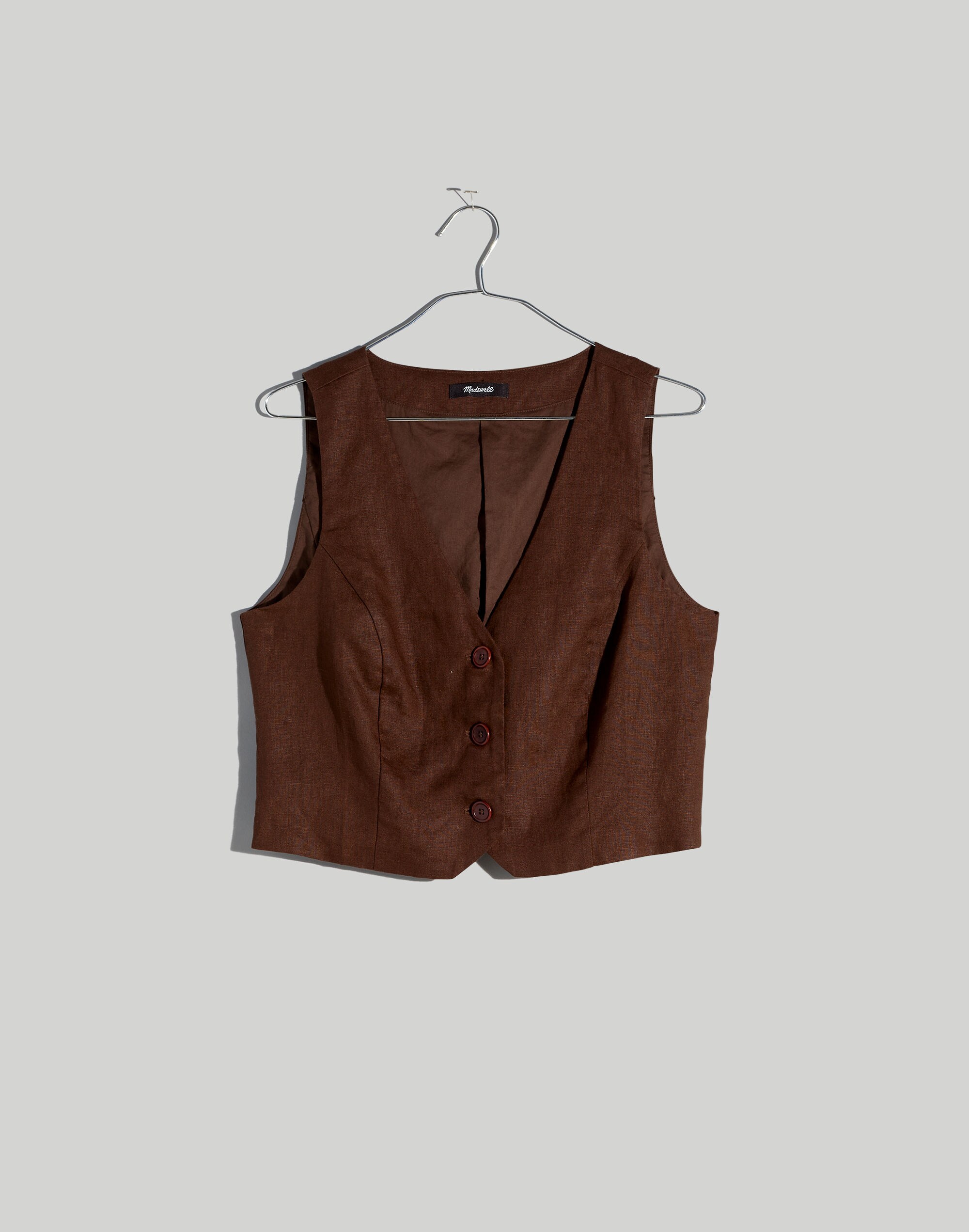 100% Linen Katrina Crop Vest Top | Madewell