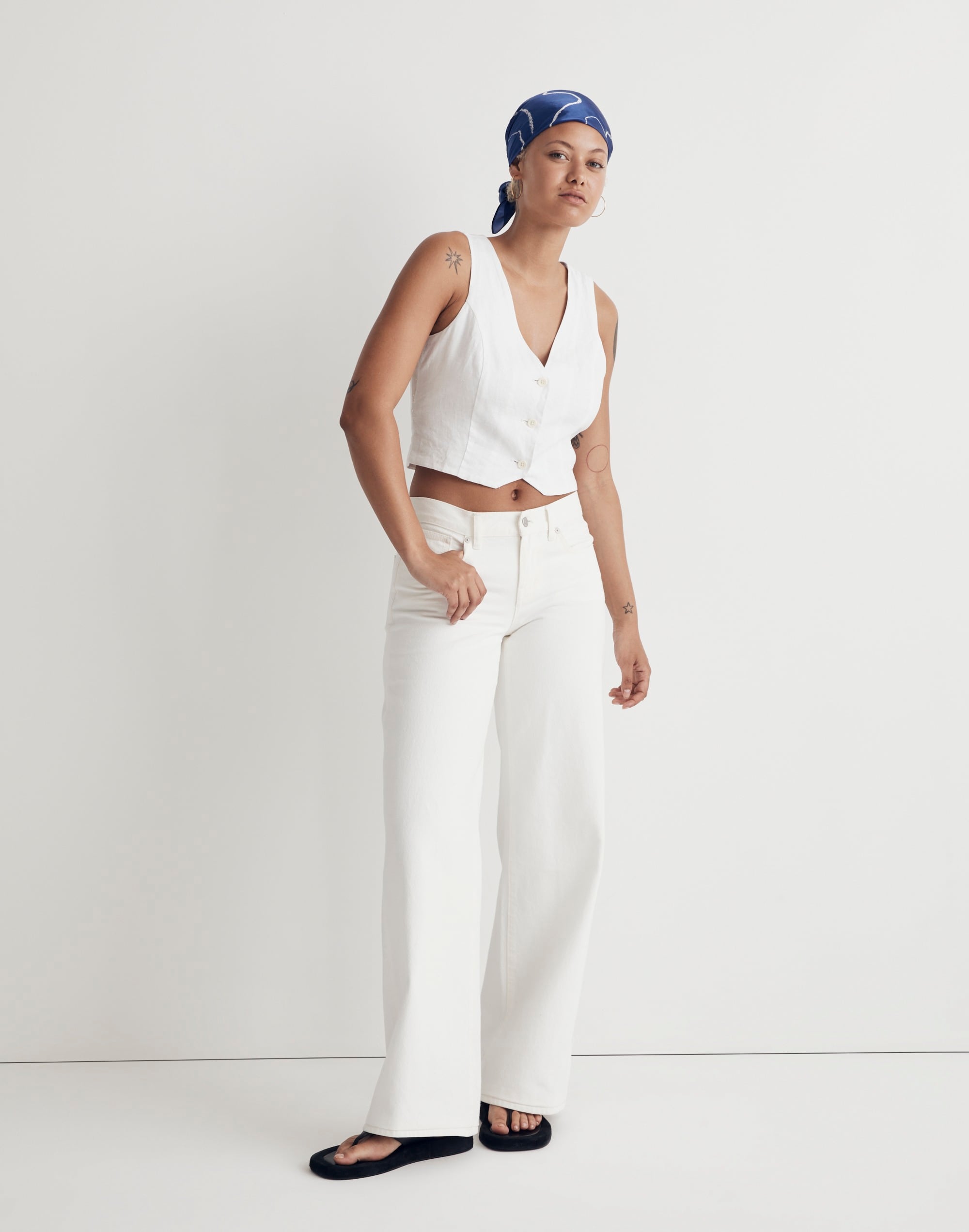 100% Linen Katrina Crop Vest Top | Madewell