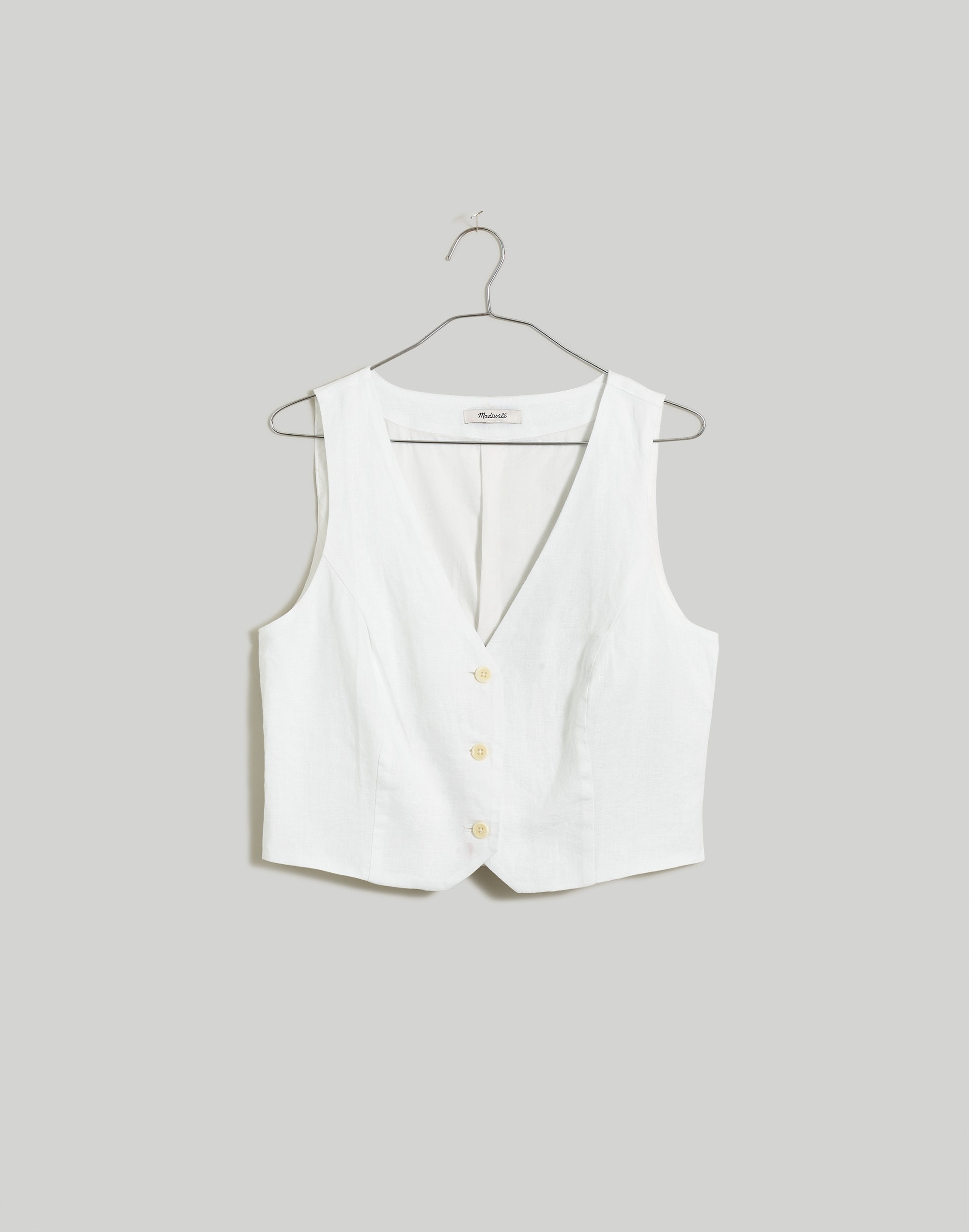 100% Linen Katrina Crop Vest Top | Madewell