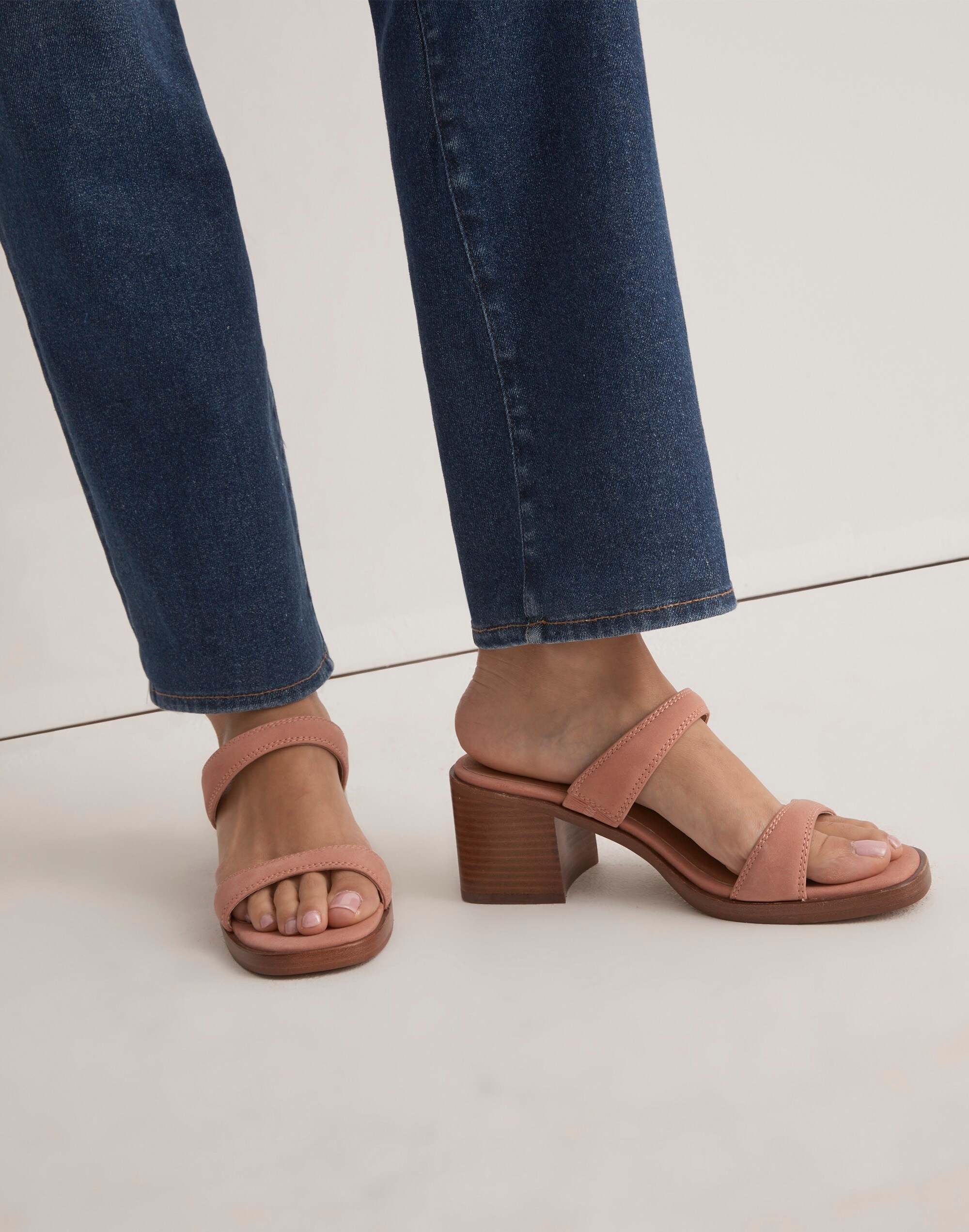 The Saige Double-Strap Sandal Nubuck Leather | Madewell