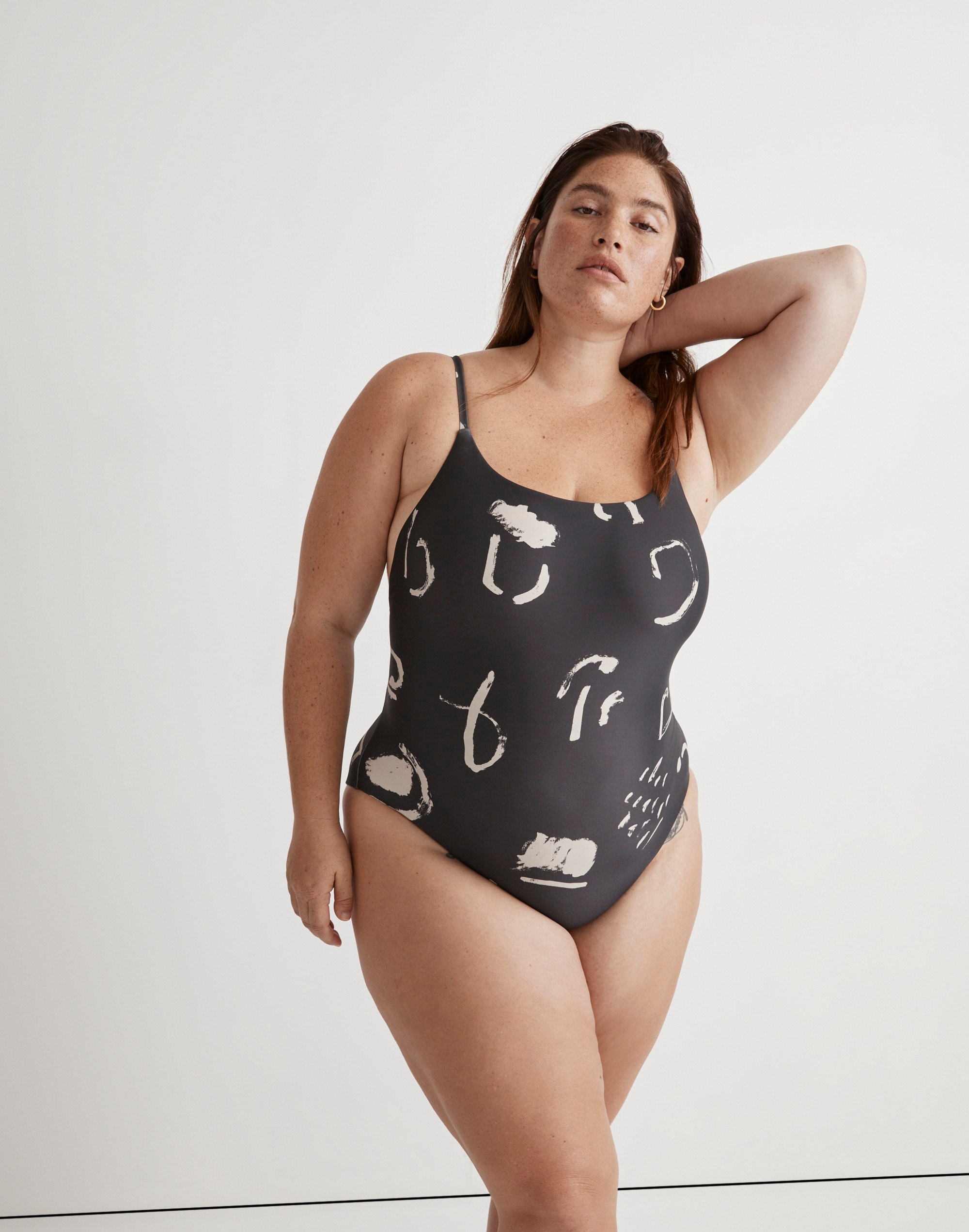 Plus Madewell x Caroline Z Hurley Spaghetti-Strap One-Piece Swimsuit in  Abstract Alpha