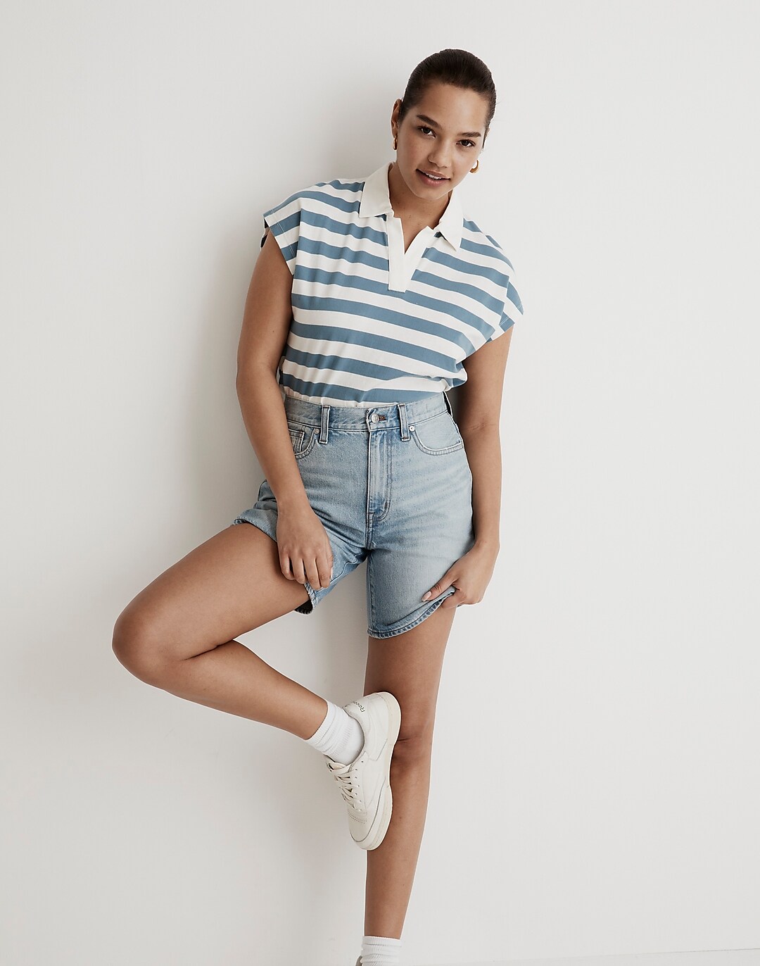Relaxed Polo Tee in Stripe