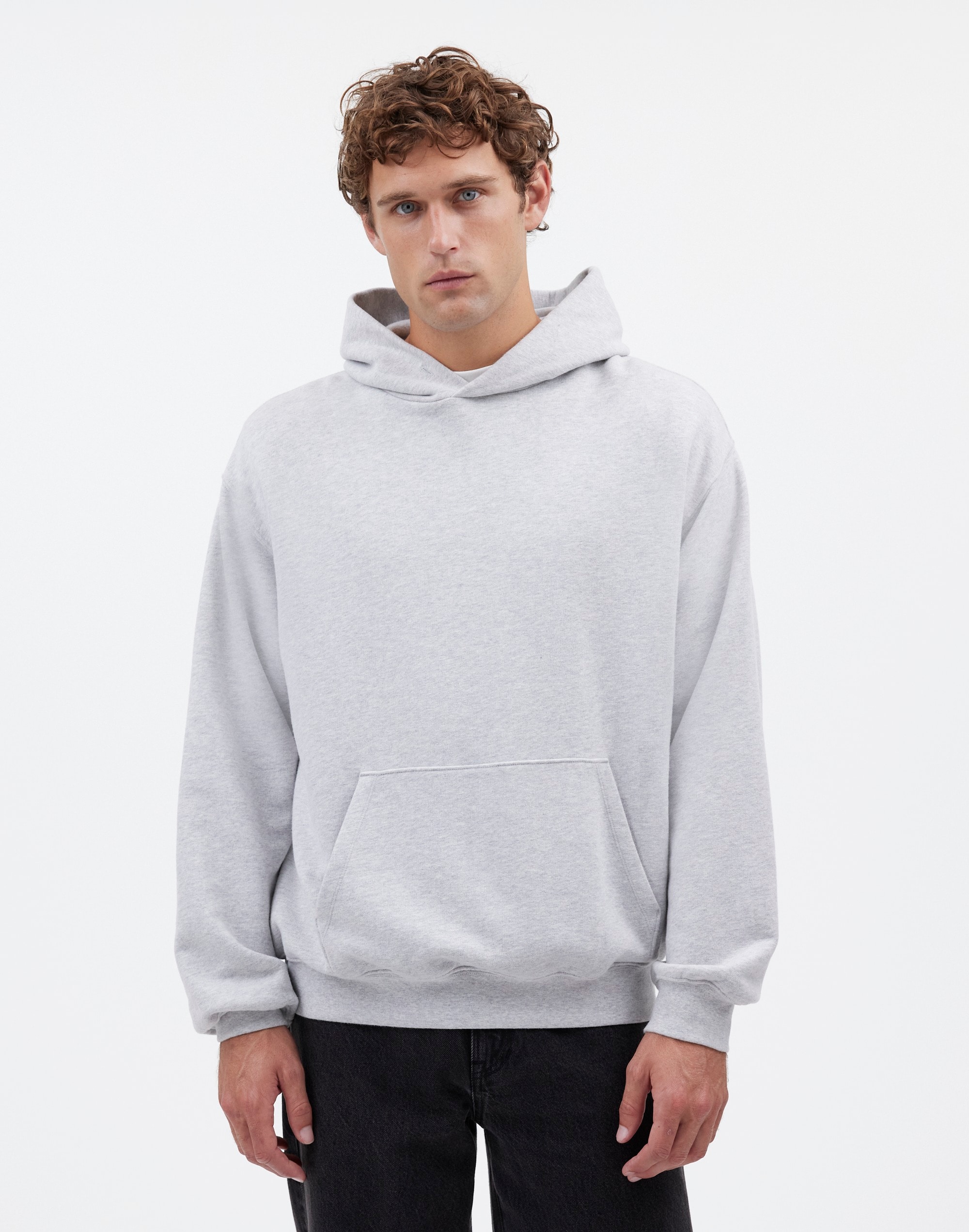 Mw The Mccarren Midweight Hoodie Sweatshirt In Light Heather Grey