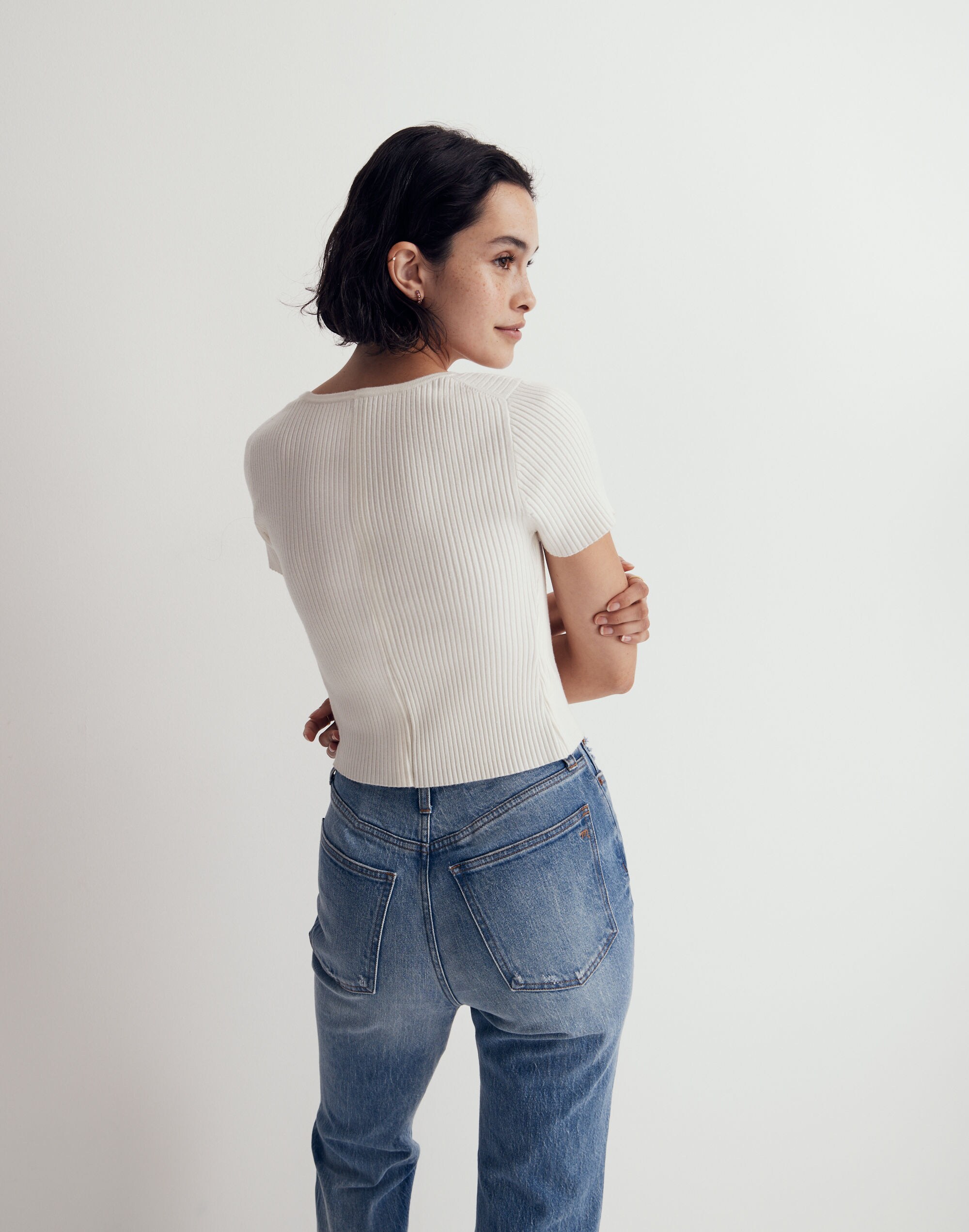 Square-Neck Crop Sweater Tee | Madewell