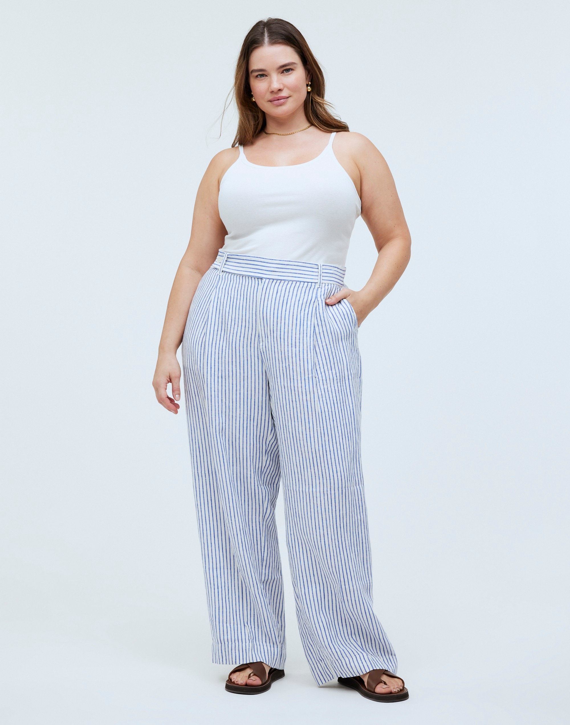 The Plus Harlow Wide-Leg Pant in 100% Linen | Madewell