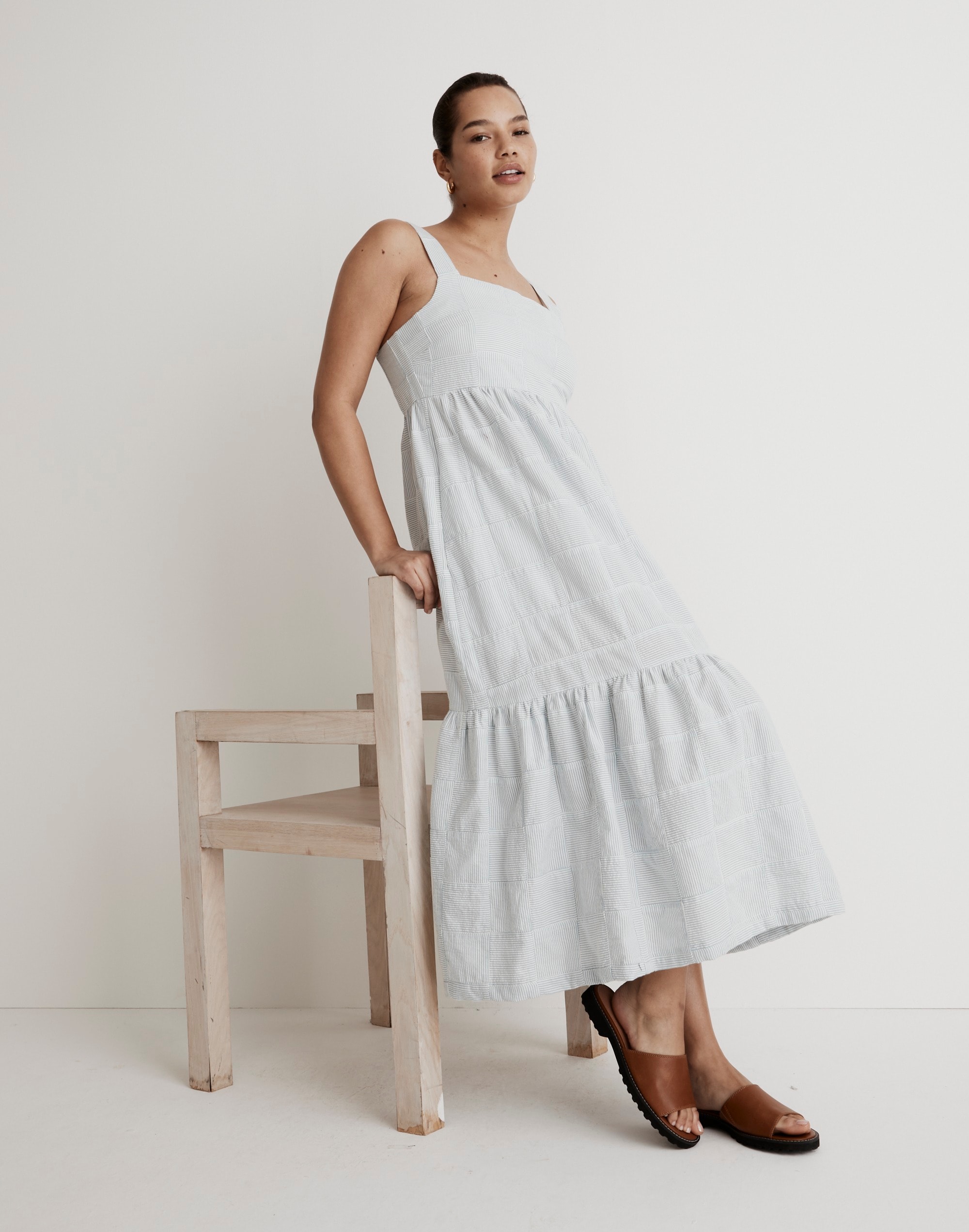 Cicely Tiered Midi Dress Patchwork | Madewell