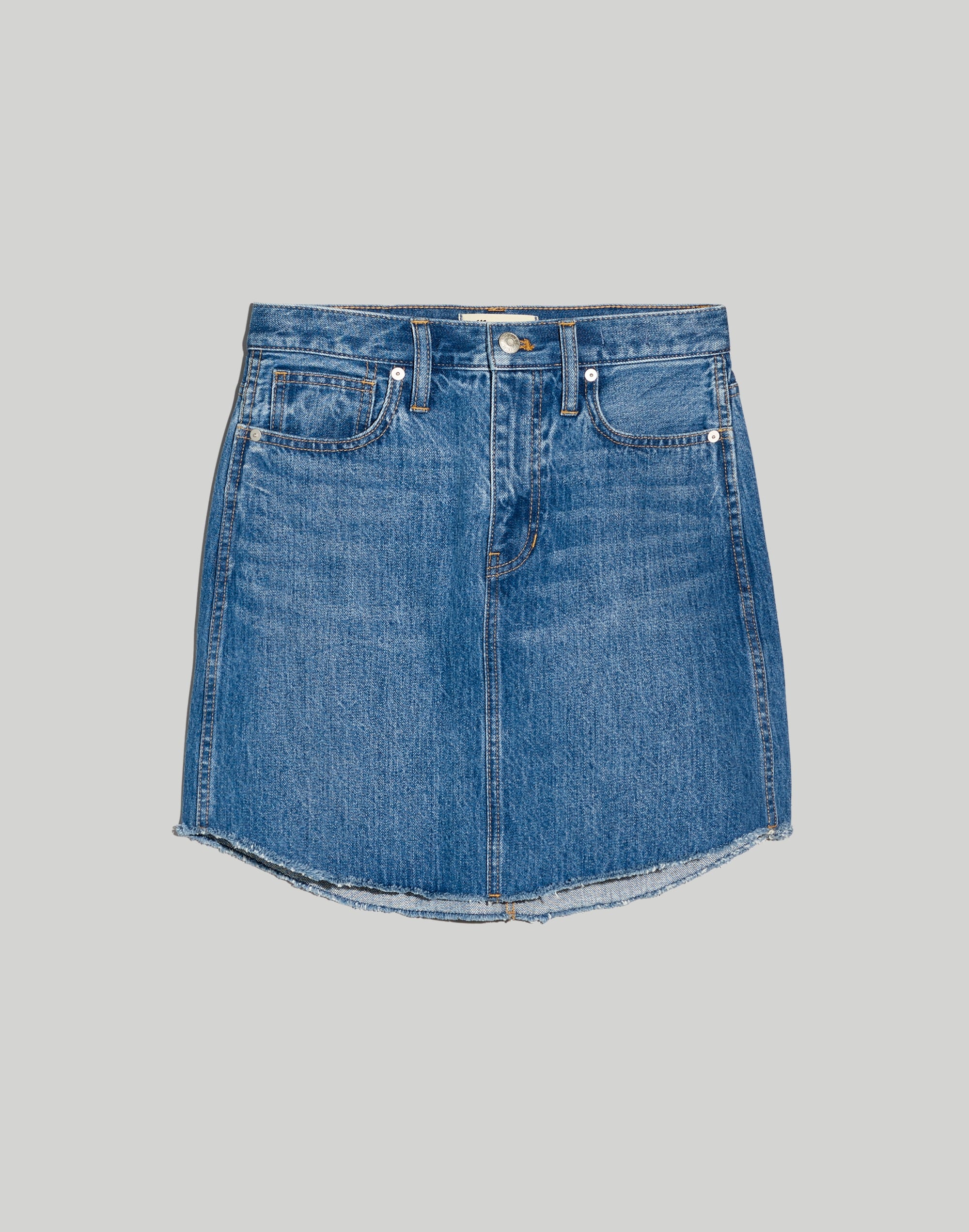 Denim Dolphin-Hem Mini Skirt in Harwell Wash | Madewell