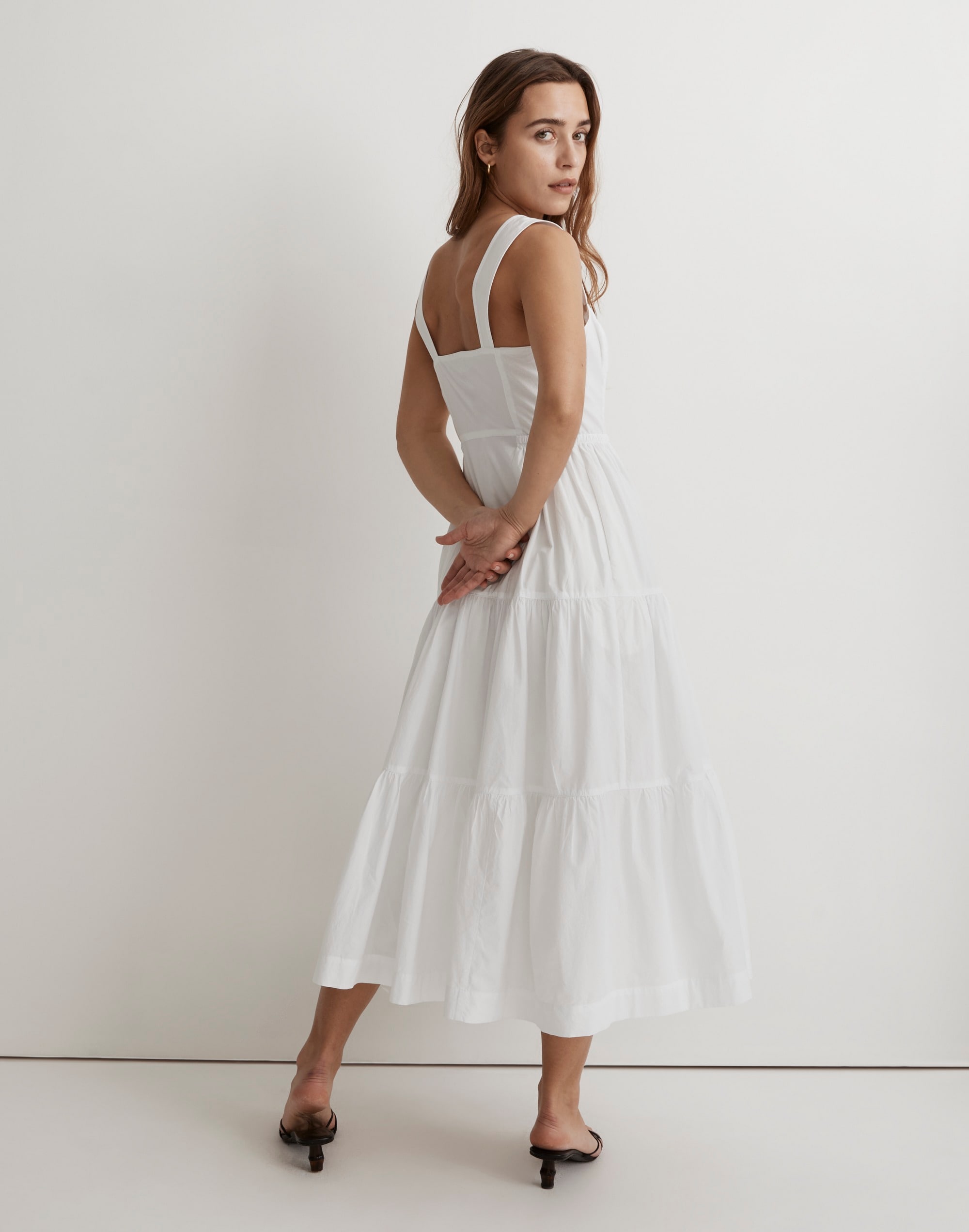 Button-Front Tiered Midi Dress | Madewell