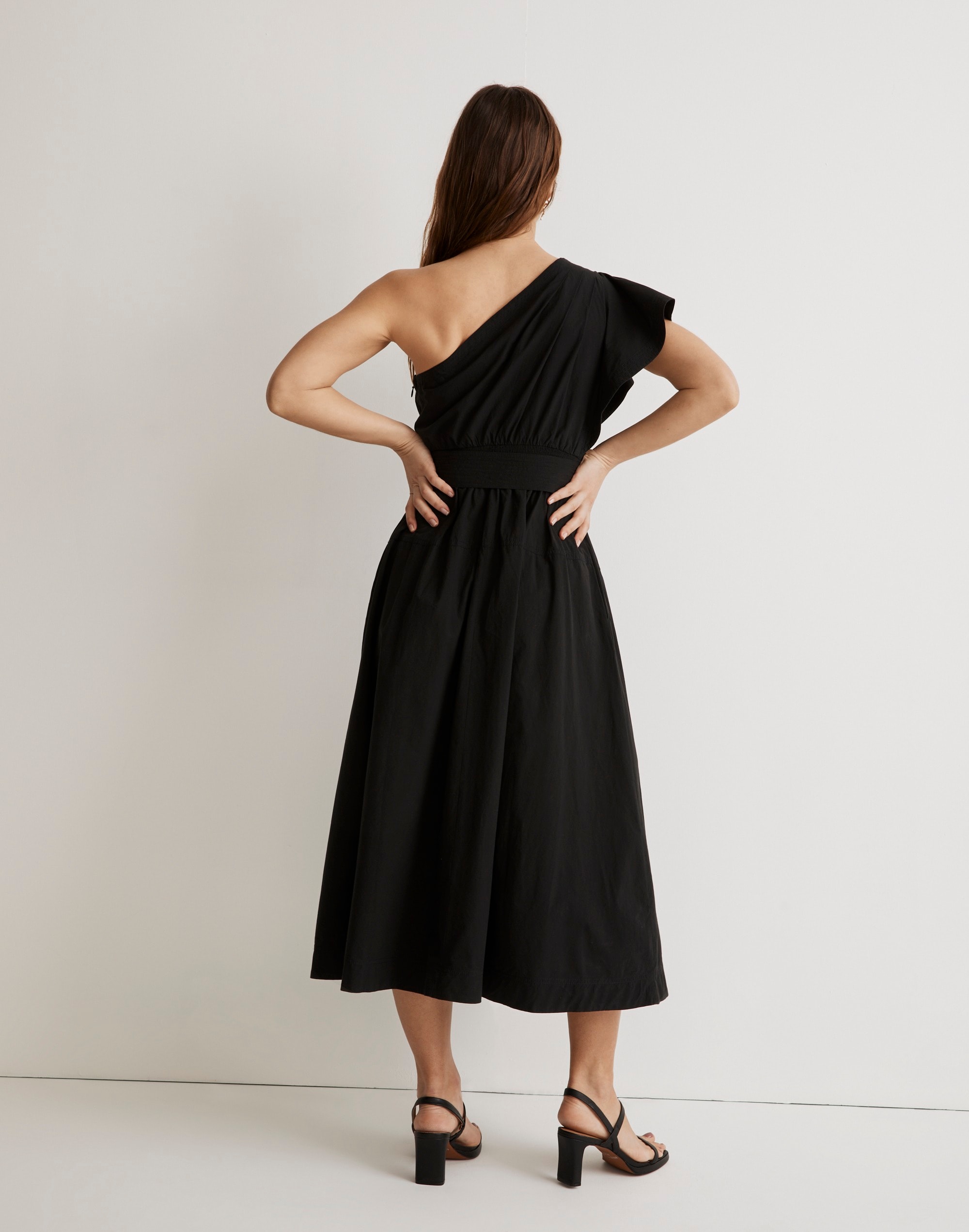 Ruffled One-Shoulder Midi Dress | Madewell