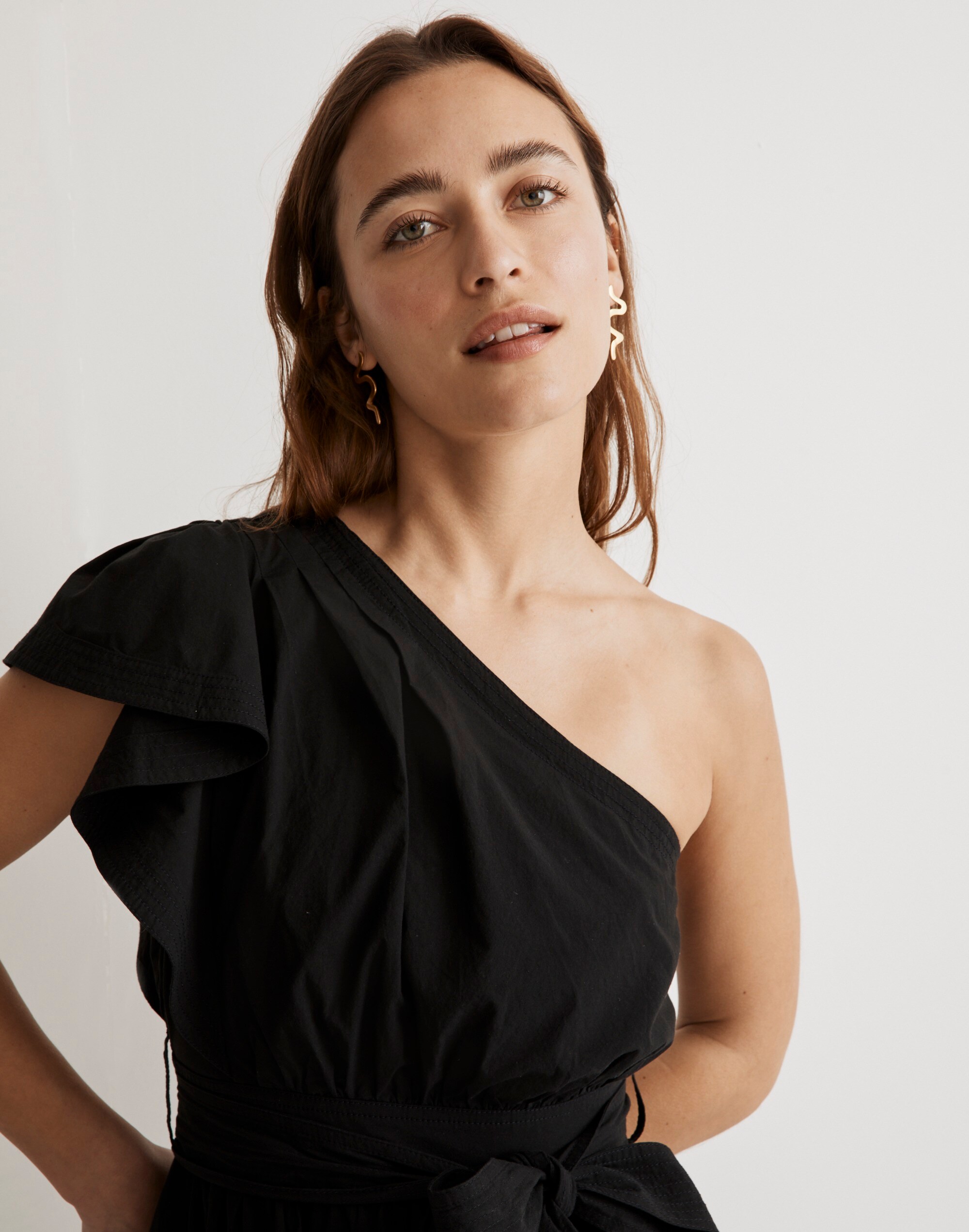 Ruffled One-Shoulder Midi Dress | Madewell