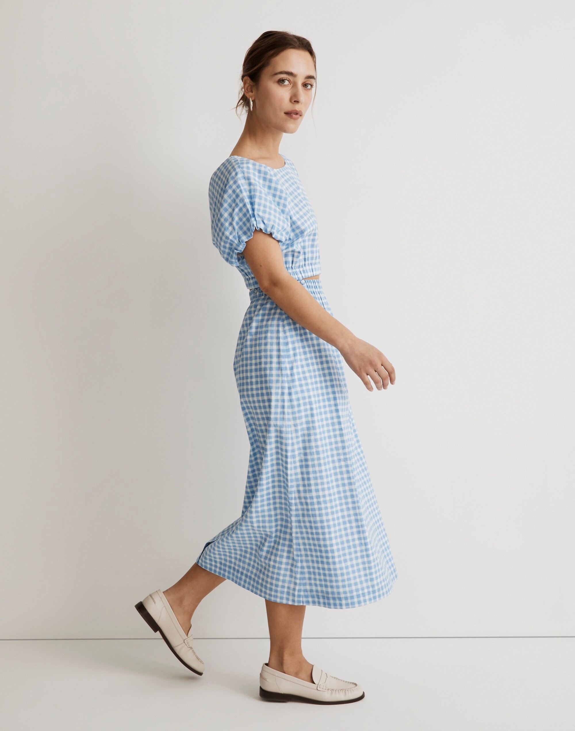 Pull-On Dress Set in Gingham Check