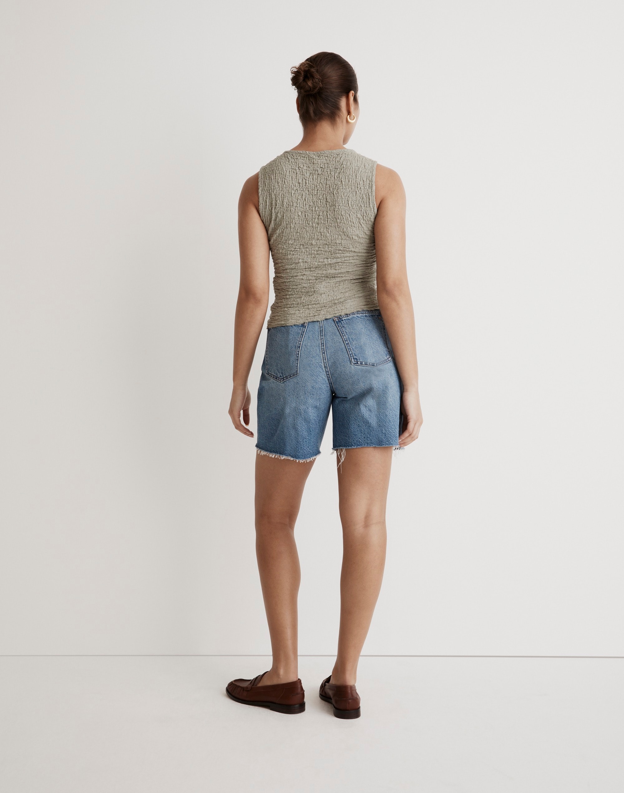 Popcorn-Knit Twist-Front Sleeveless Top | Madewell