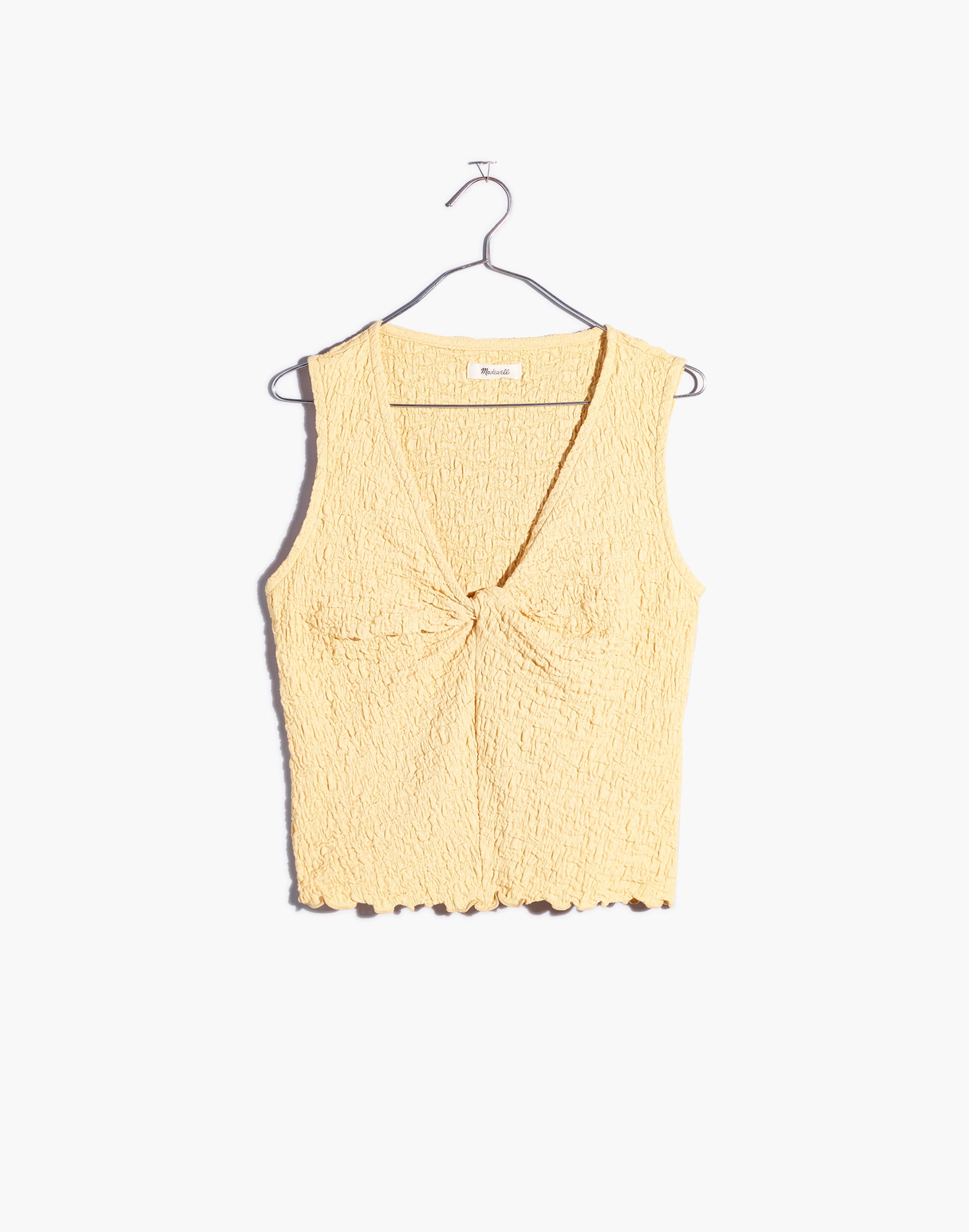 Popcorn-Knit Twist-Front Sleeveless Top | Madewell