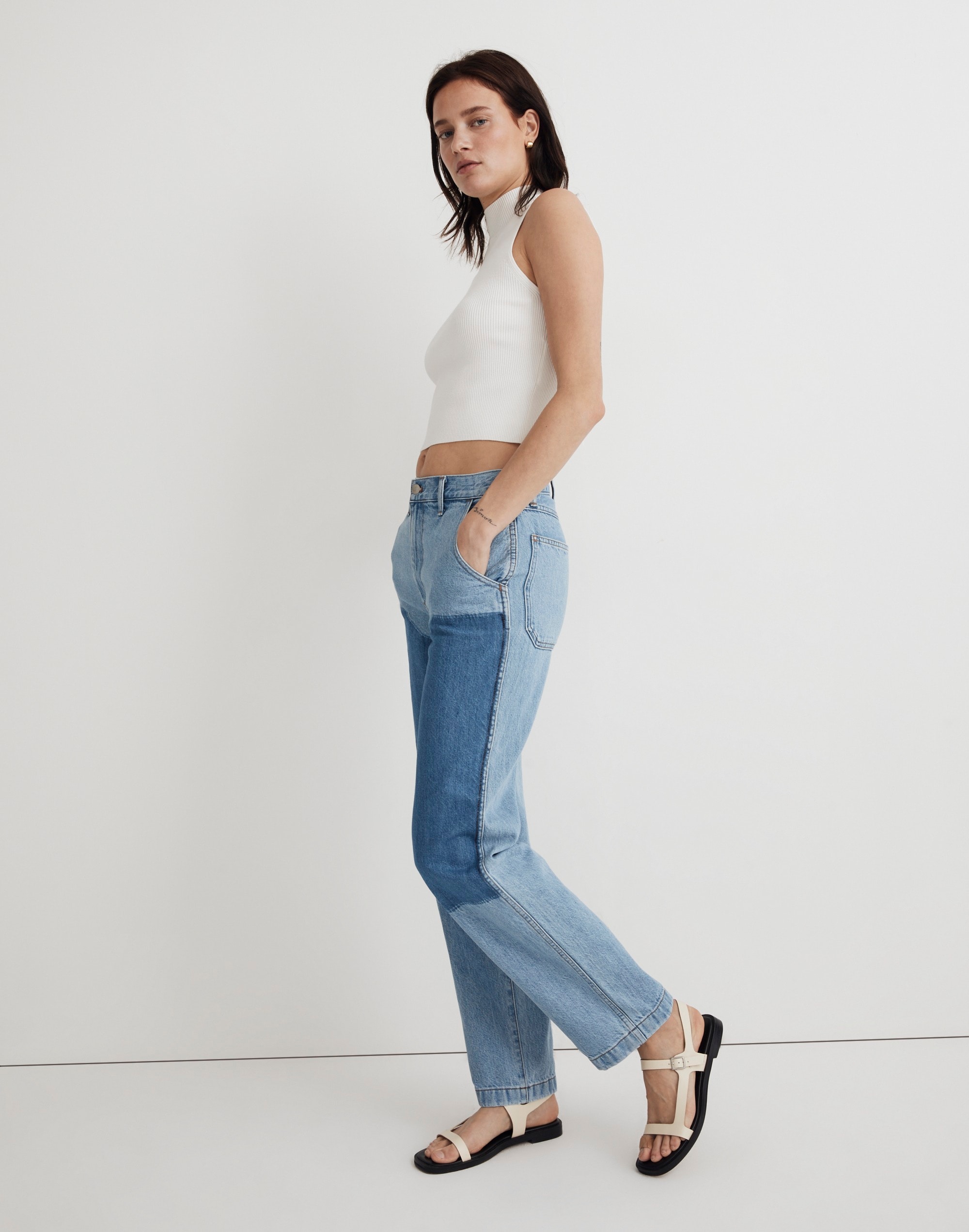 The '90s Straight Jean Hazelfern Wash: Shadow-Panel Edition | Madewell