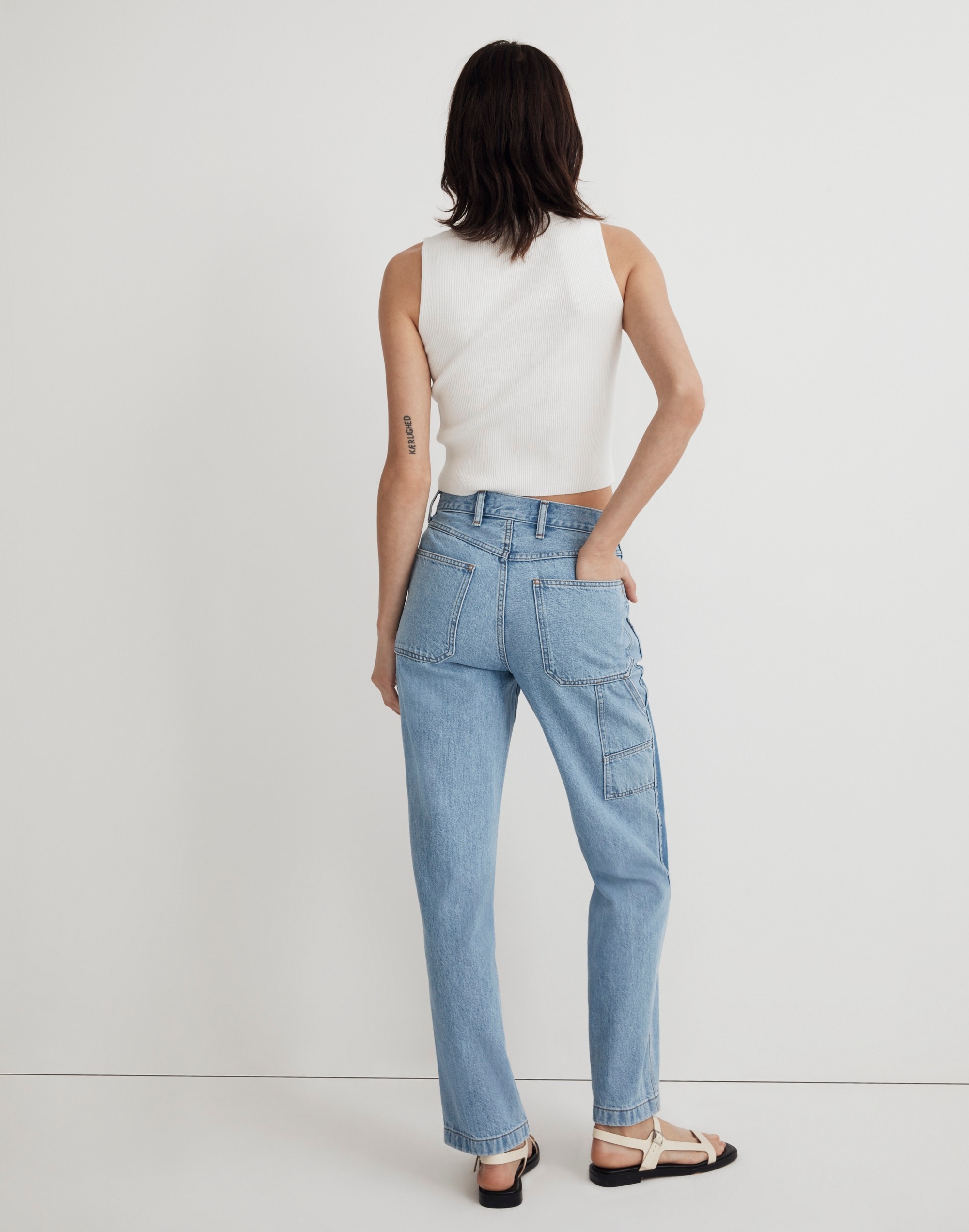 The '90s Straight Jean Hazelfern Wash: Shadow-Panel Edition | Madewell