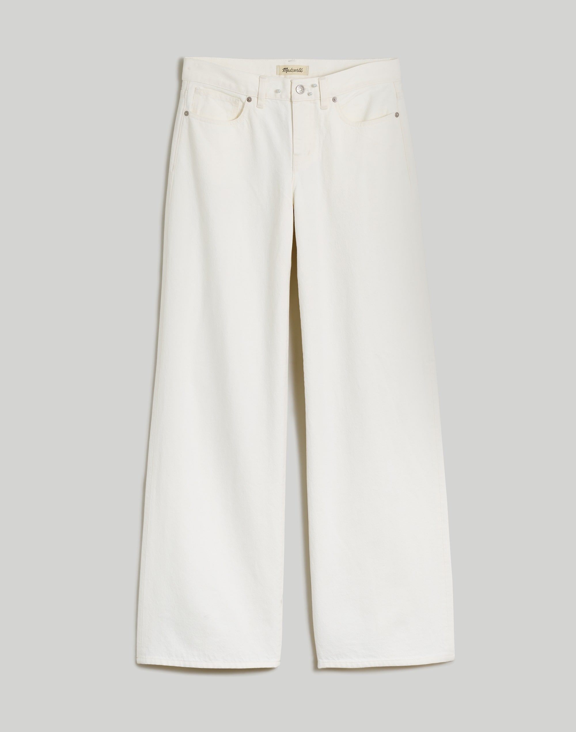 Low-Rise Superwide-Leg Jeans in Tile White