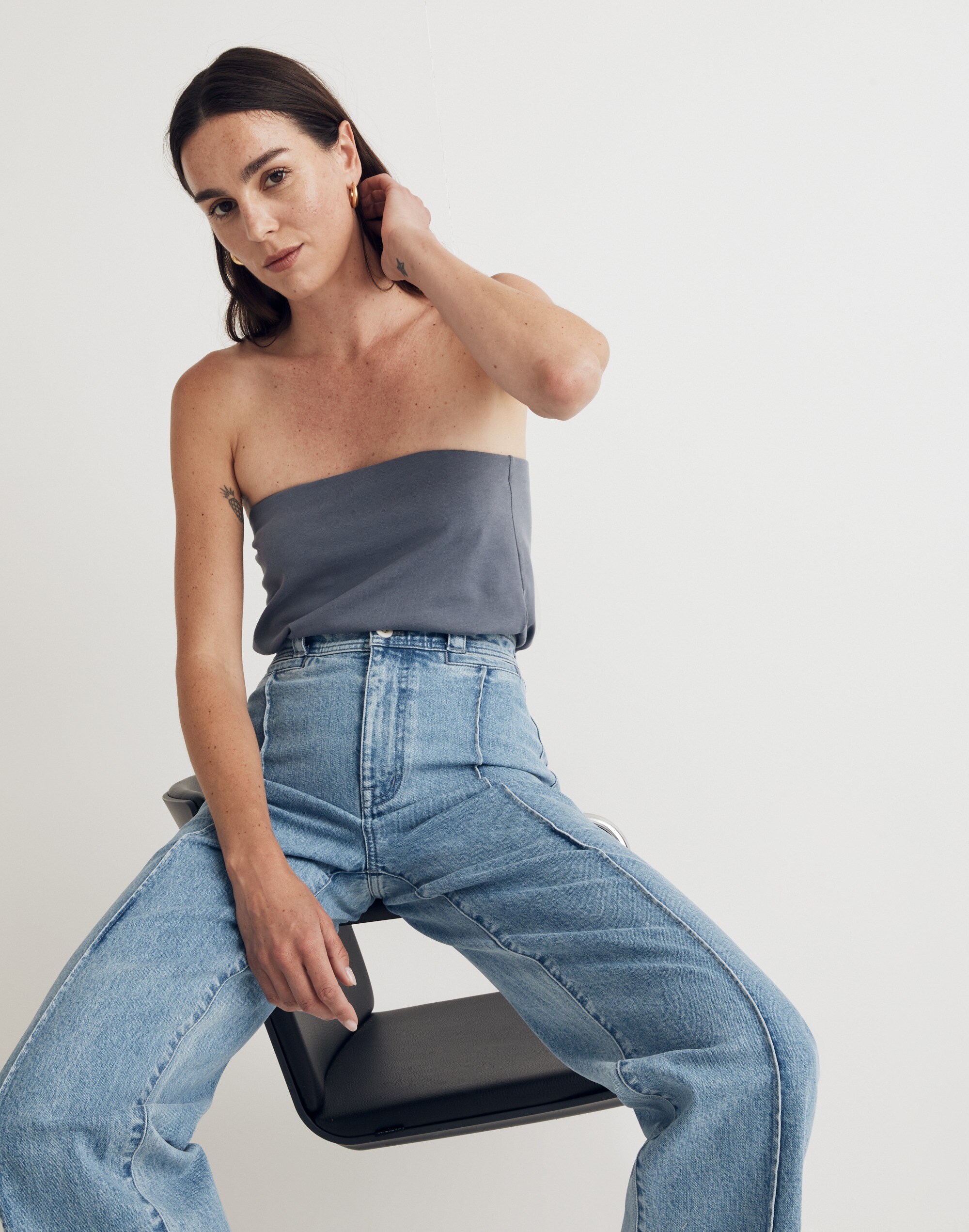 The Perfect Vintage Wide-Leg Jean in Paradelle Wash: Pintuck Edition