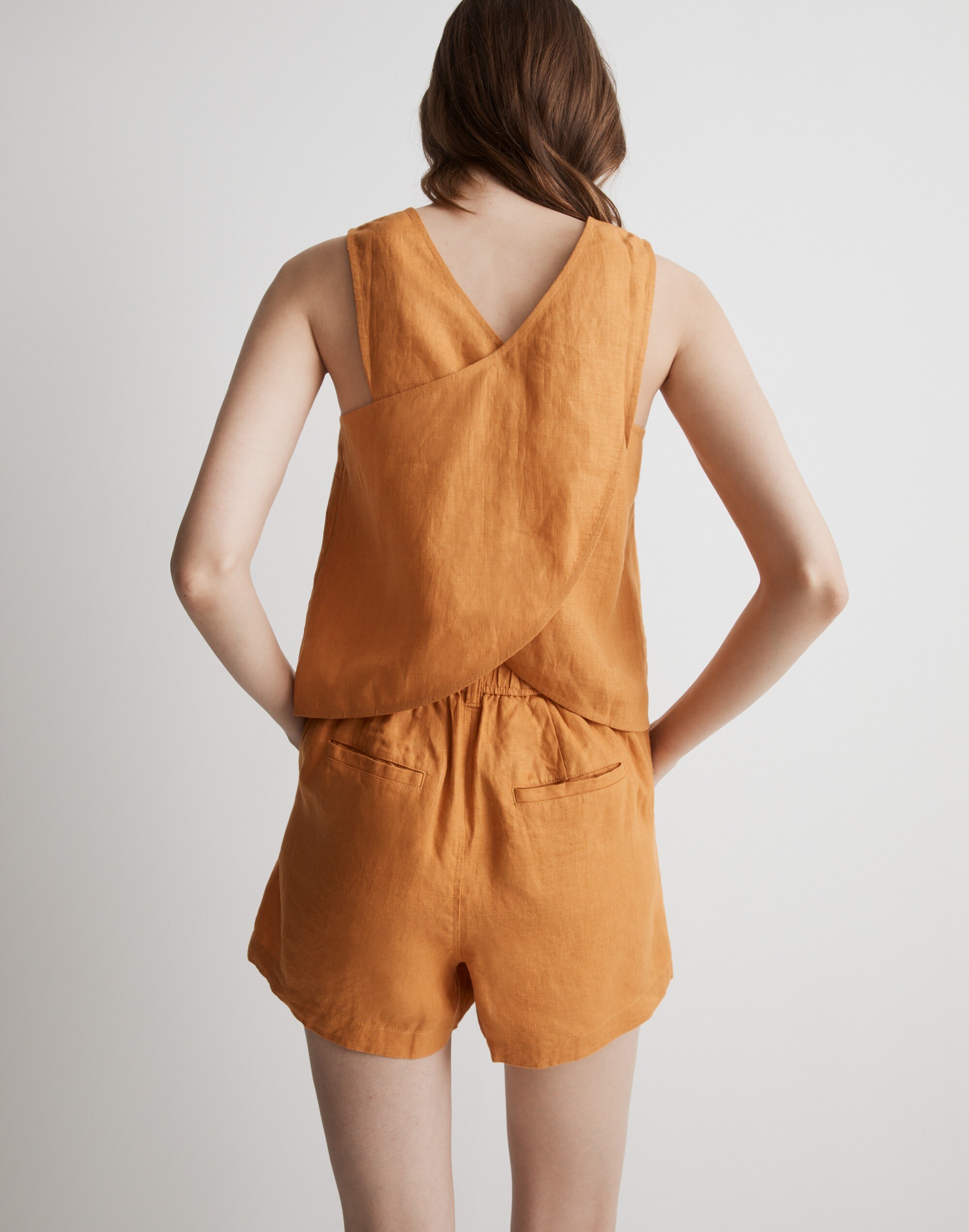 100% Linen Cross-Back Sleeveless Top | Madewell