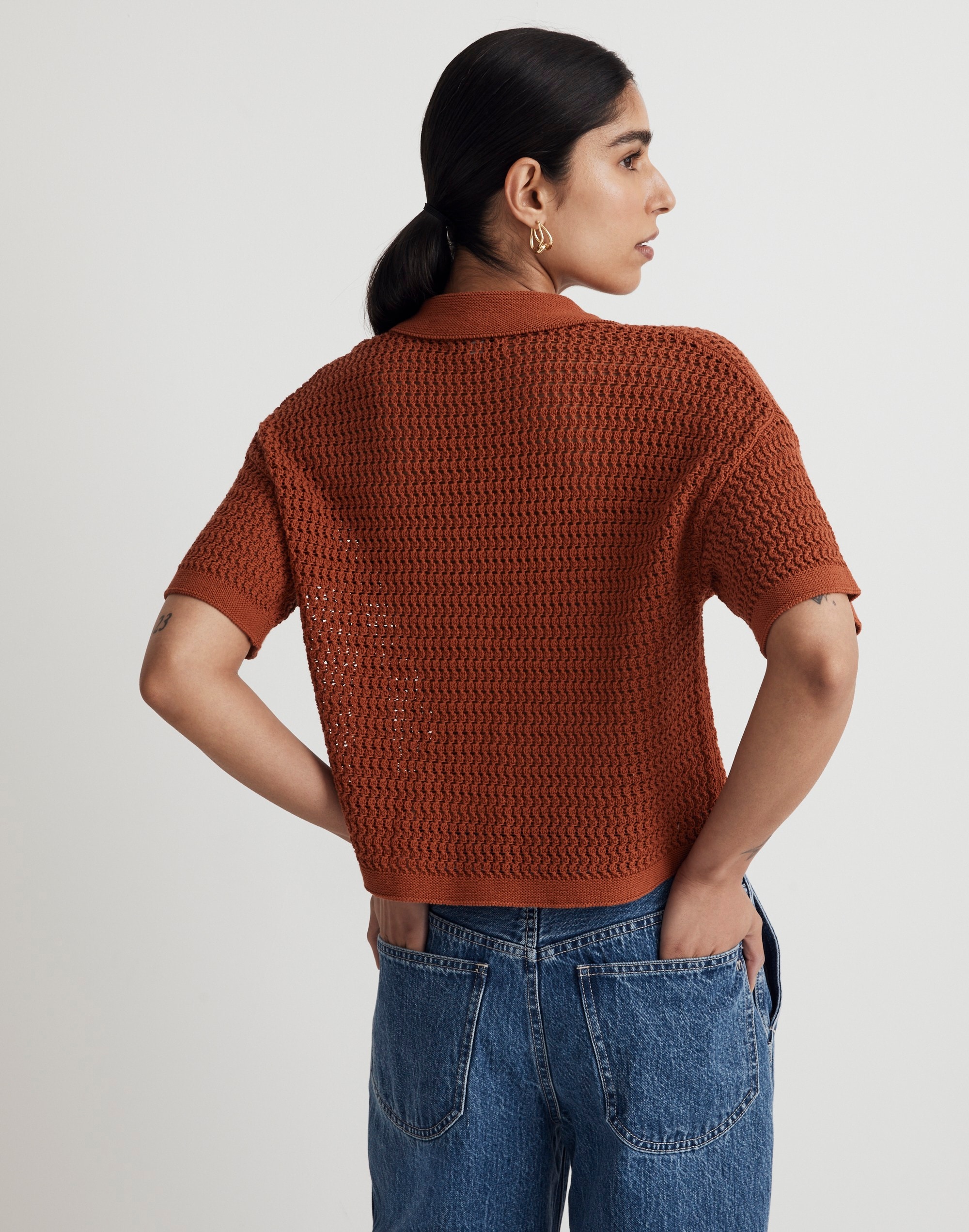 Crochet Button-Down Sweater Tee | Madewell