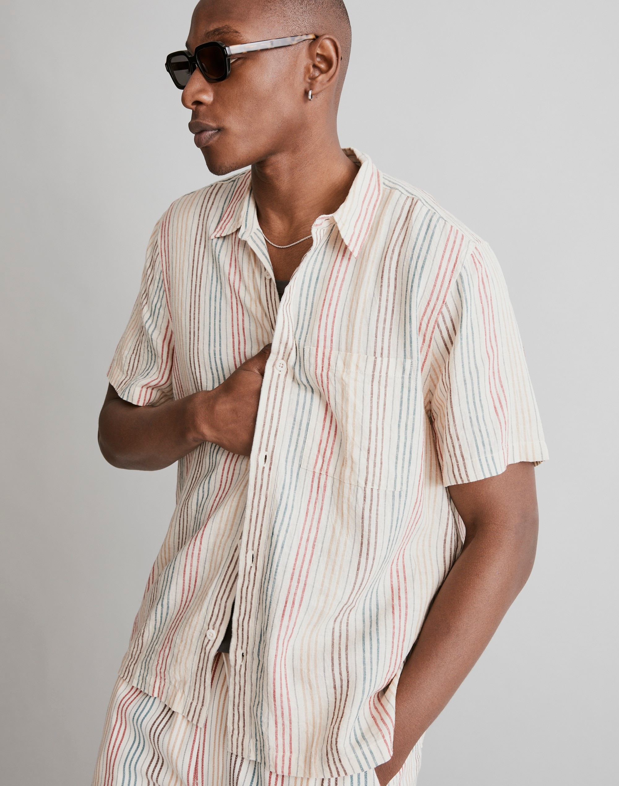 Easy Short-Sleeve Shirt Multi Stripe