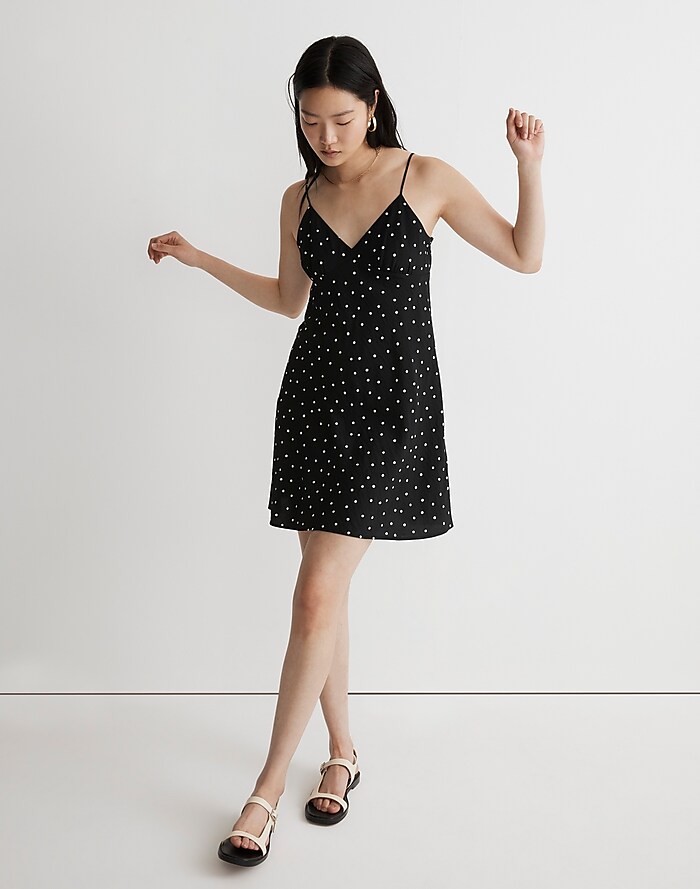 Tiered Cami Mini Dress - Black - Pomelo Fashion