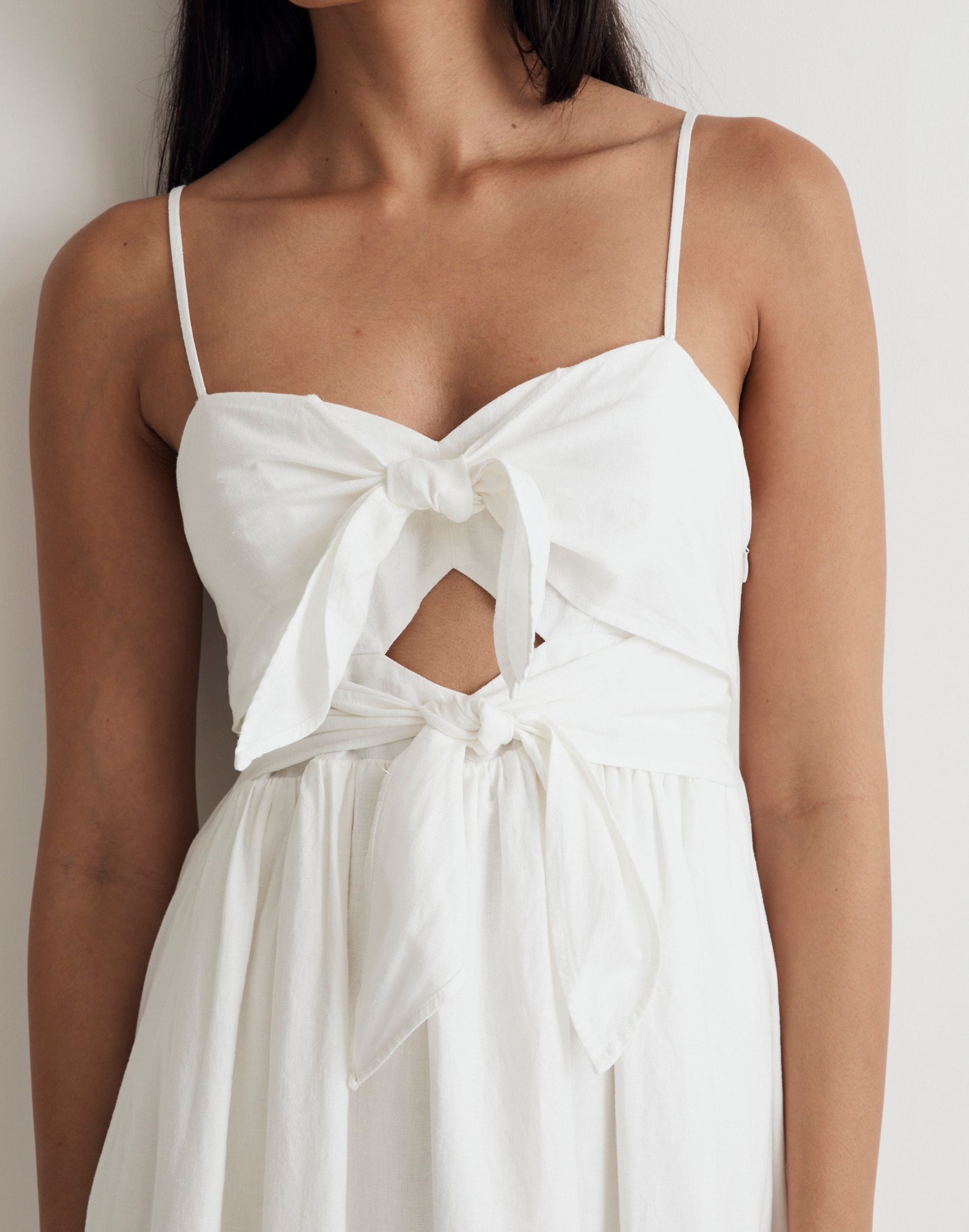 Double-Tie Cutout Sweetheart Midi Dress | Madewell