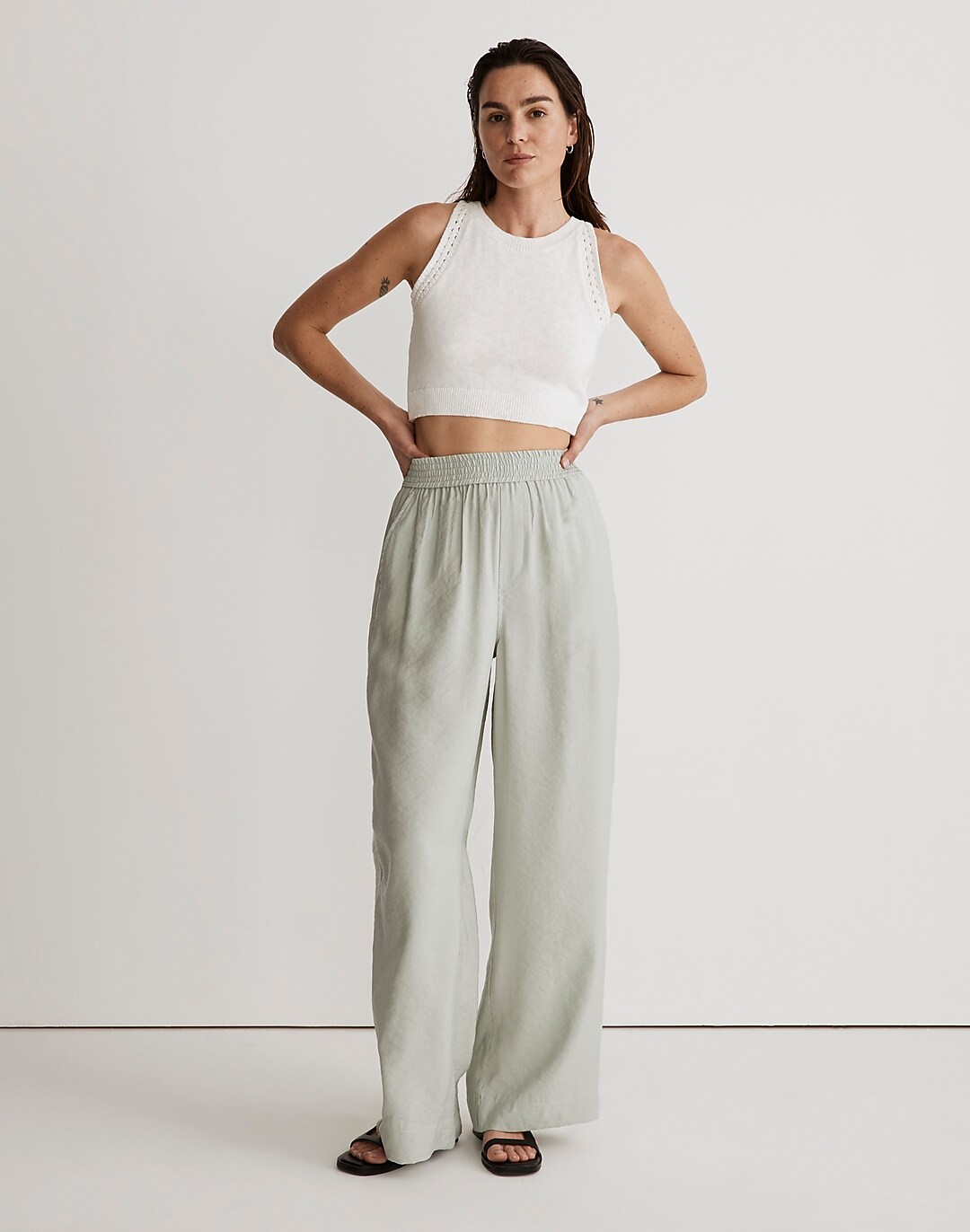 These wide leg pants are a DREAM! So perfect for summer since they