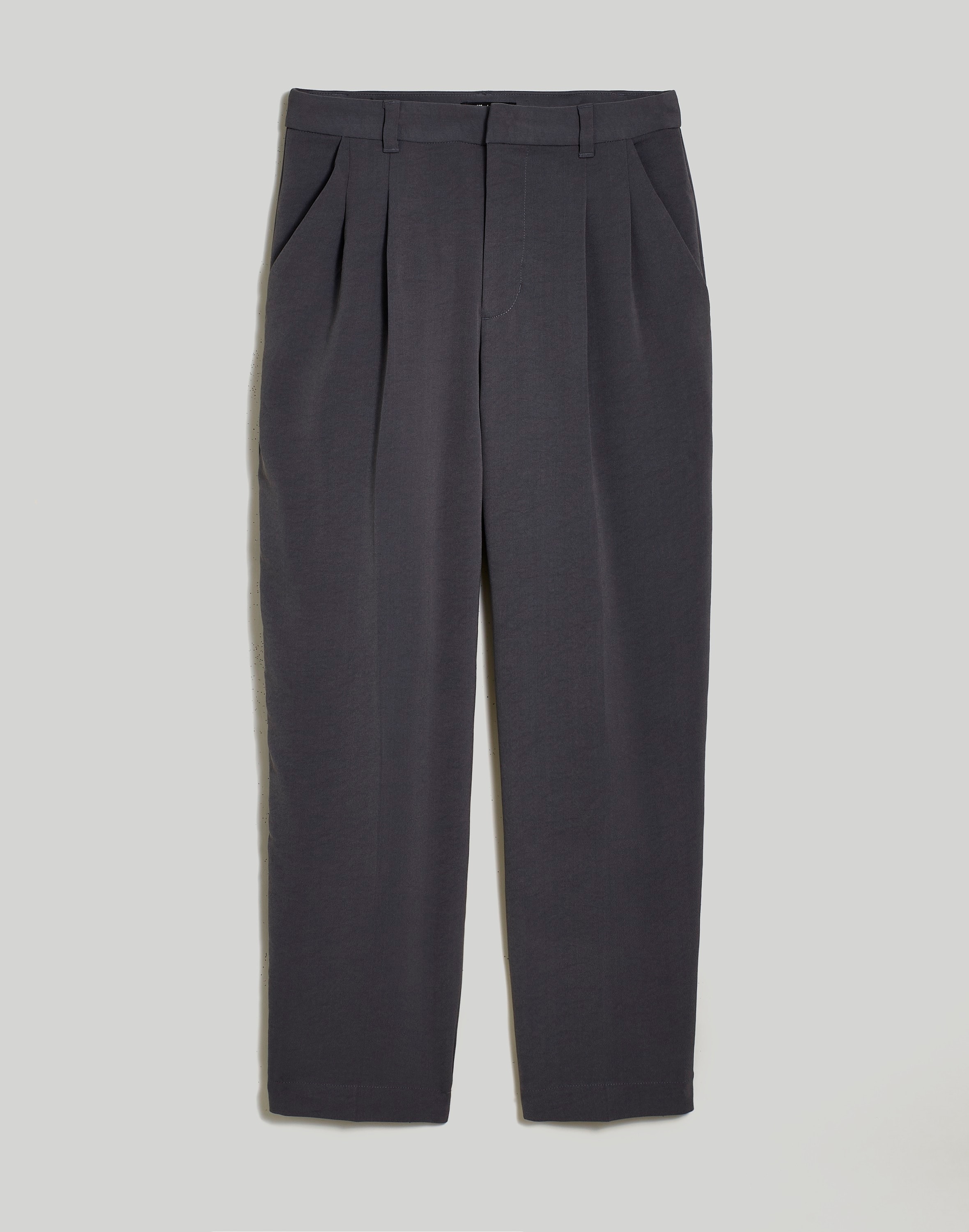 Pleated Tapered-Leg Pants in Easygoing Crepe