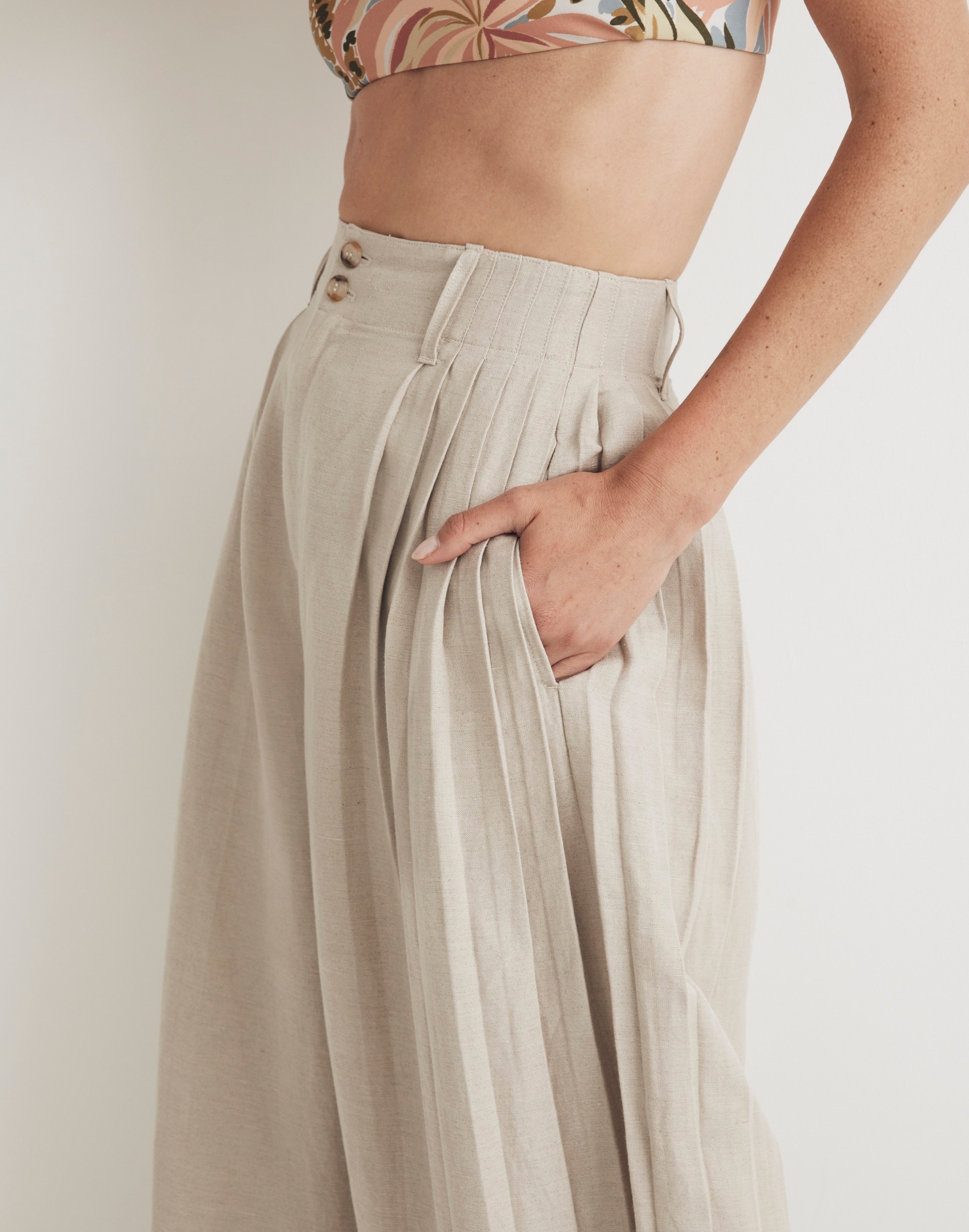 Pleated Superwide-Leg Pants