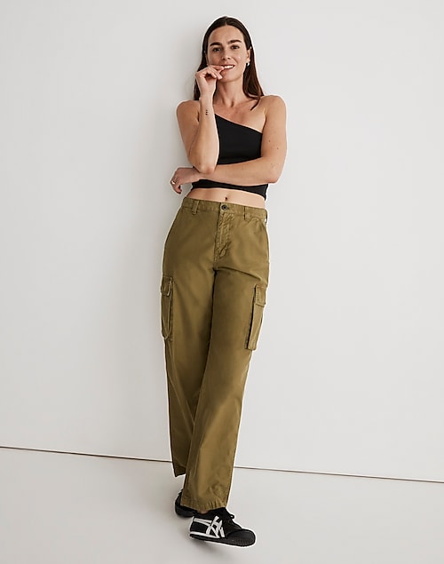 Olive Tailored Woven Flared Pants