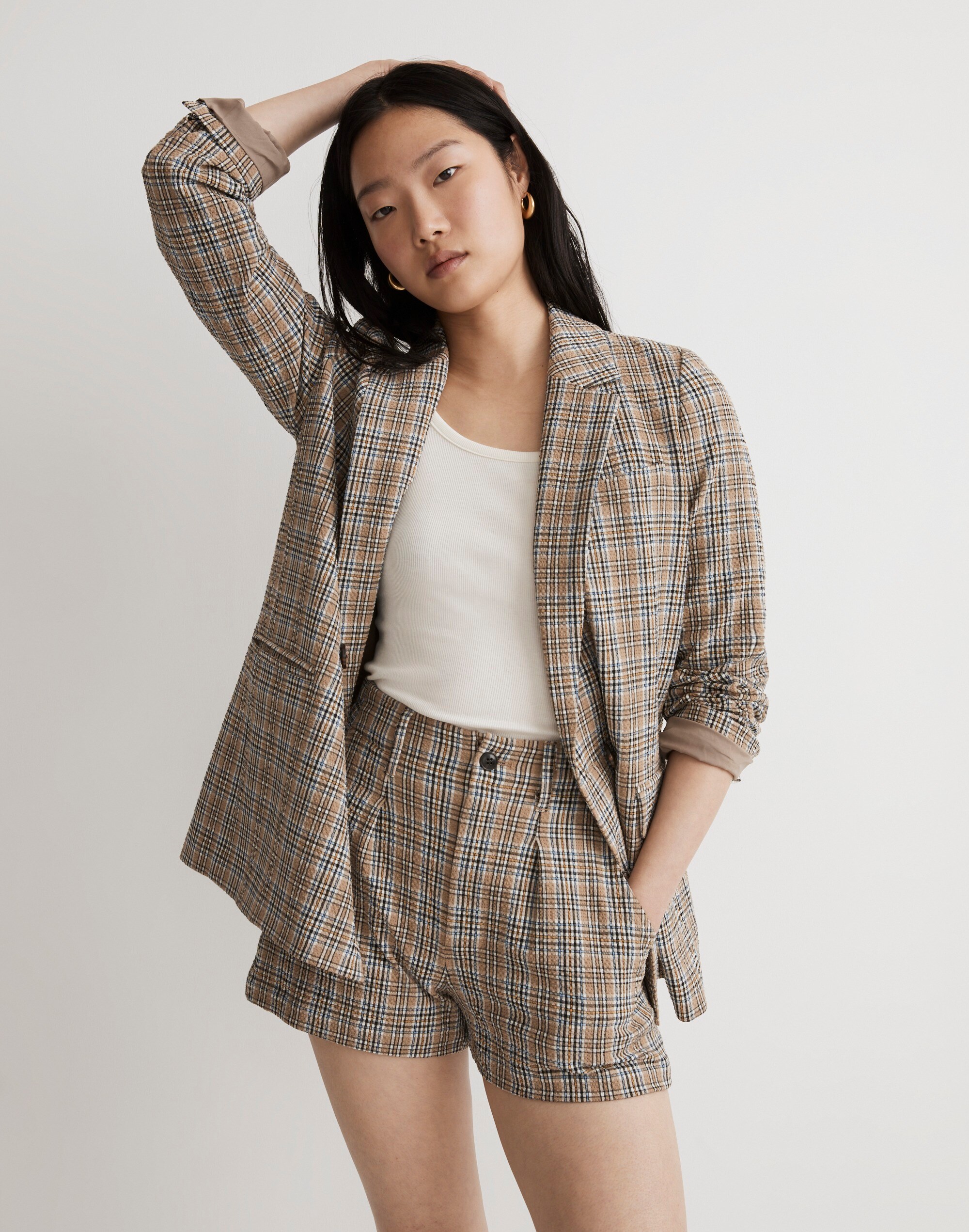 Caldwell Double-Breasted Blazer in Prejean Plaid | Madewell