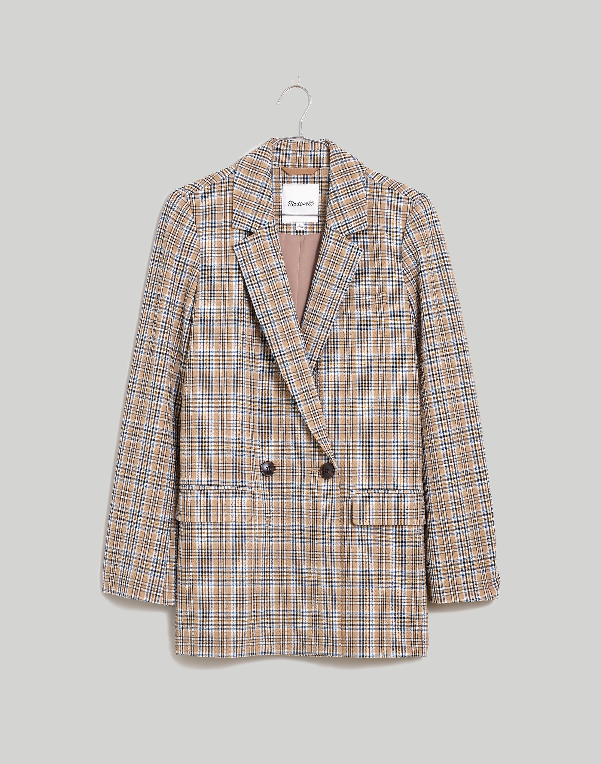 Caldwell Double-Breasted Blazer in Prejean Plaid | Madewell