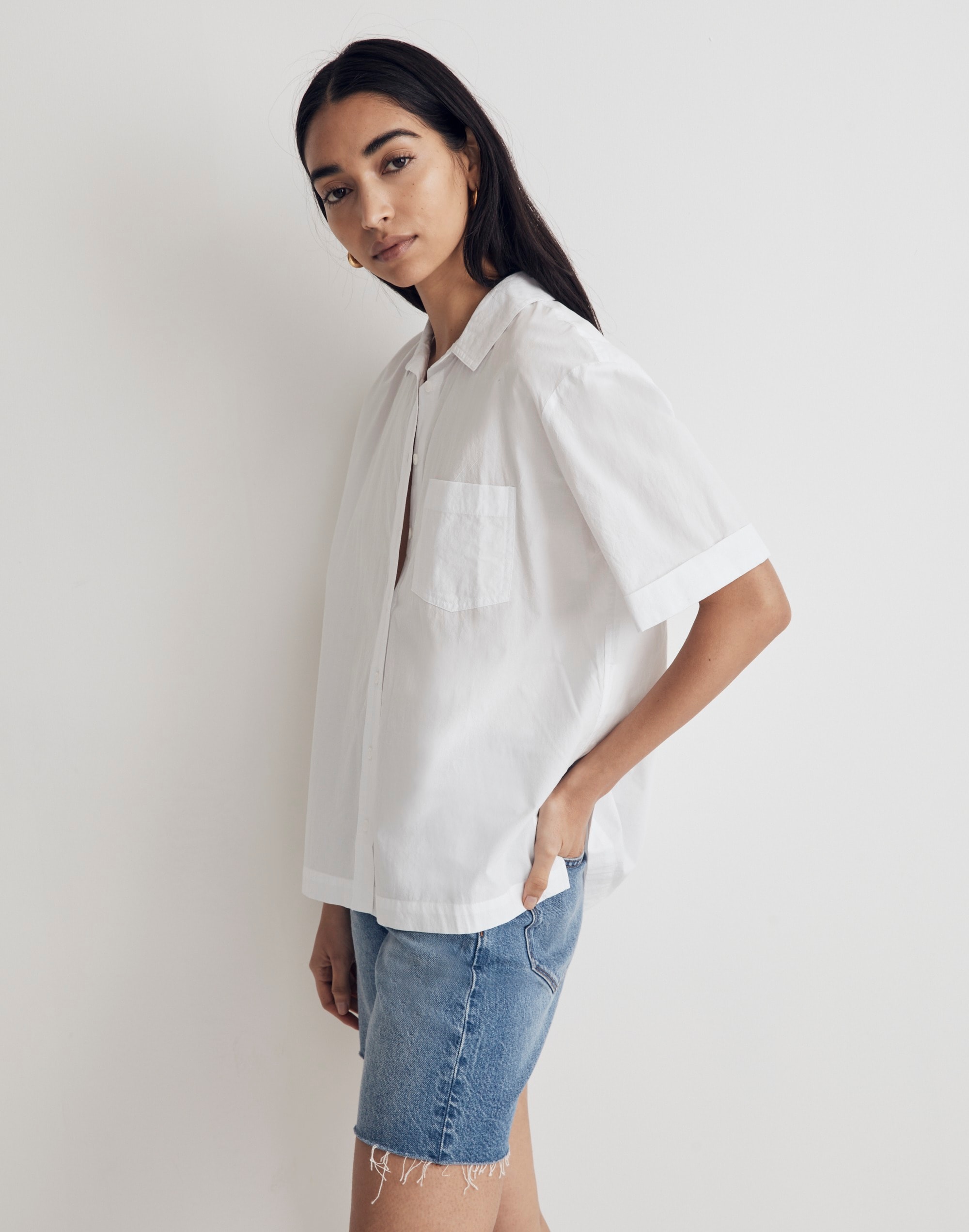 Signature Poplin Short-Sleeve Button-Down Shirt | Madewell