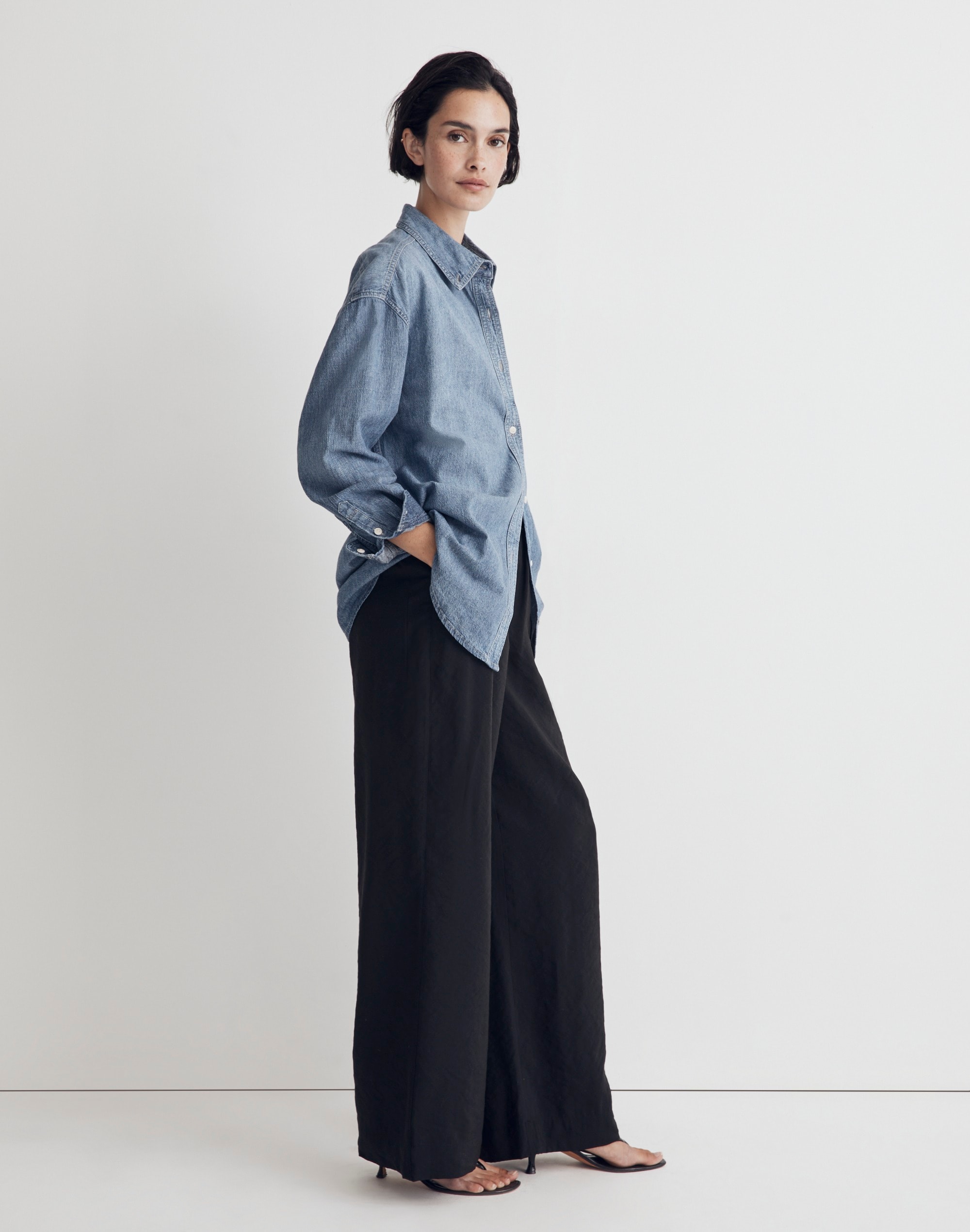 Denim Button-Down Collar Oversized Shirt | Madewell