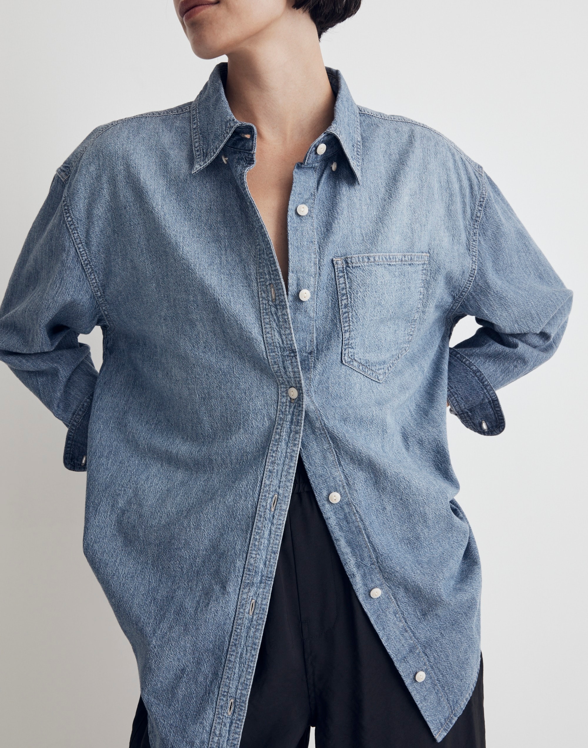 Denim Button-Down Collar Oversized Shirt | Madewell