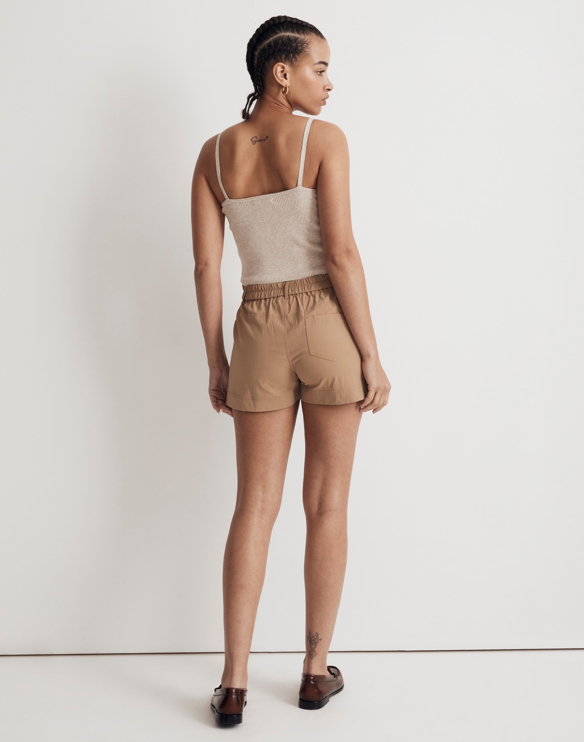 Zip-Front Tapered Shorts