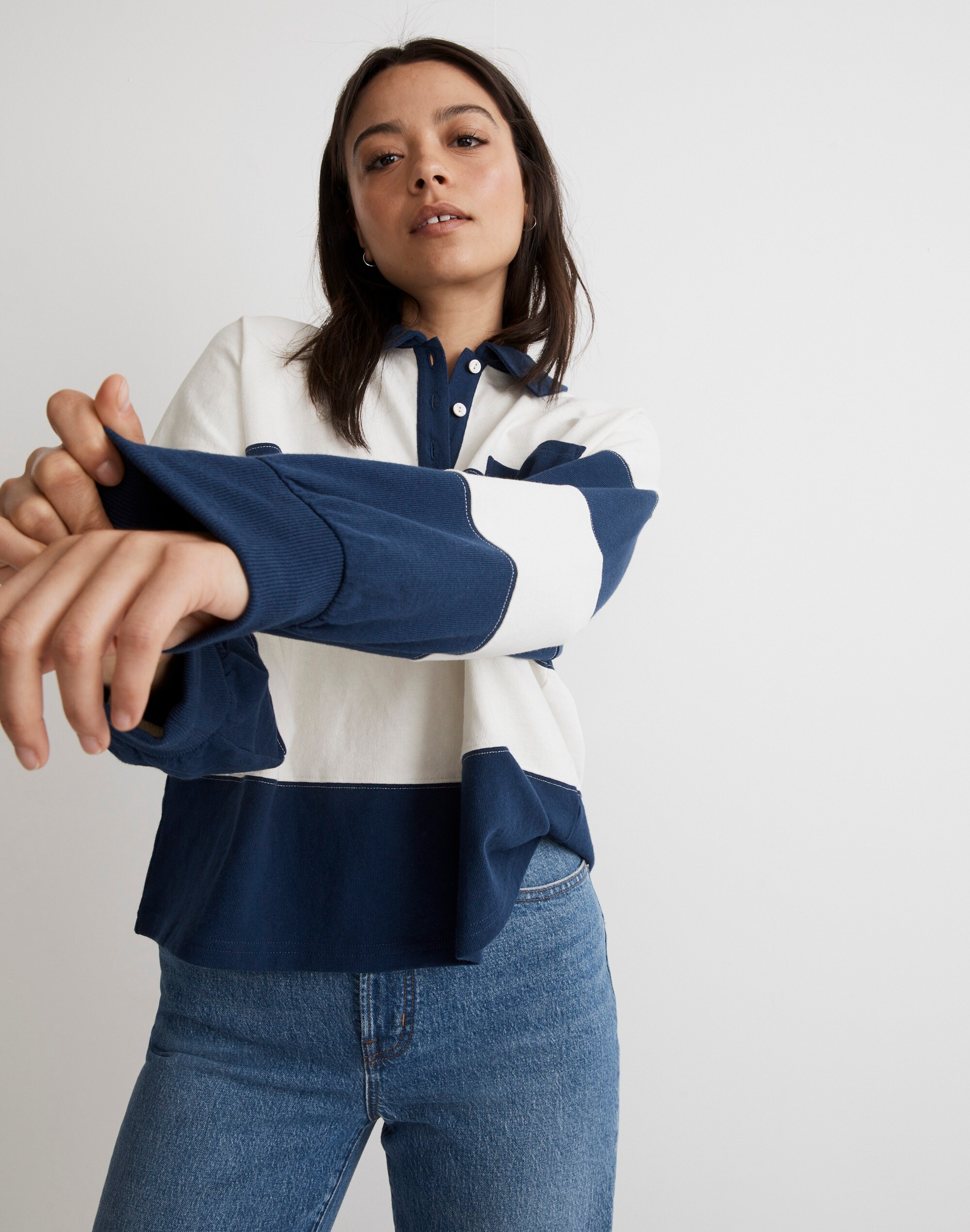 Striped Rugby Polo Shirt | Madewell