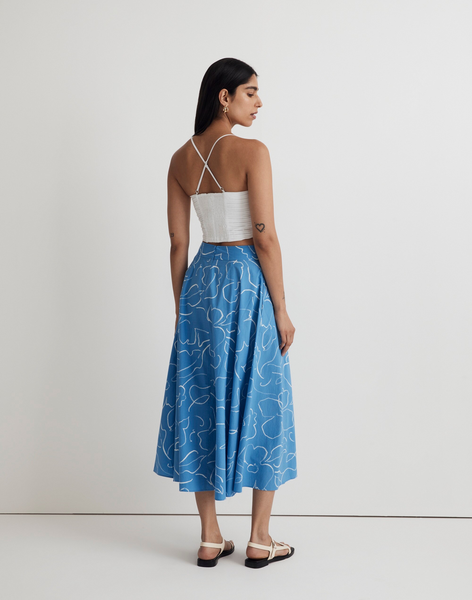 Signature Poplin Maxi Skirt Linear Bloom | Madewell