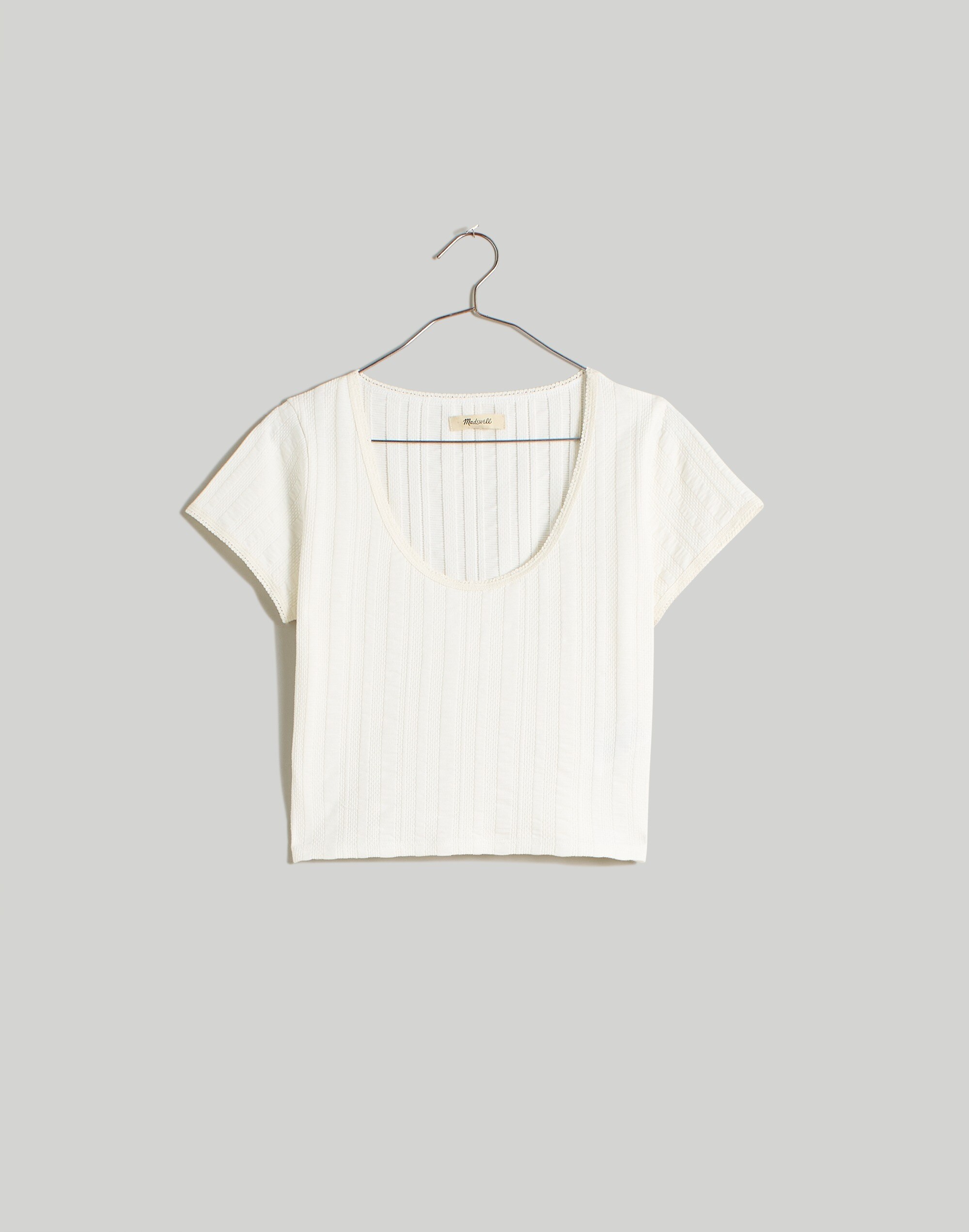 Pointelle Scoopneck Crop Tee | Madewell