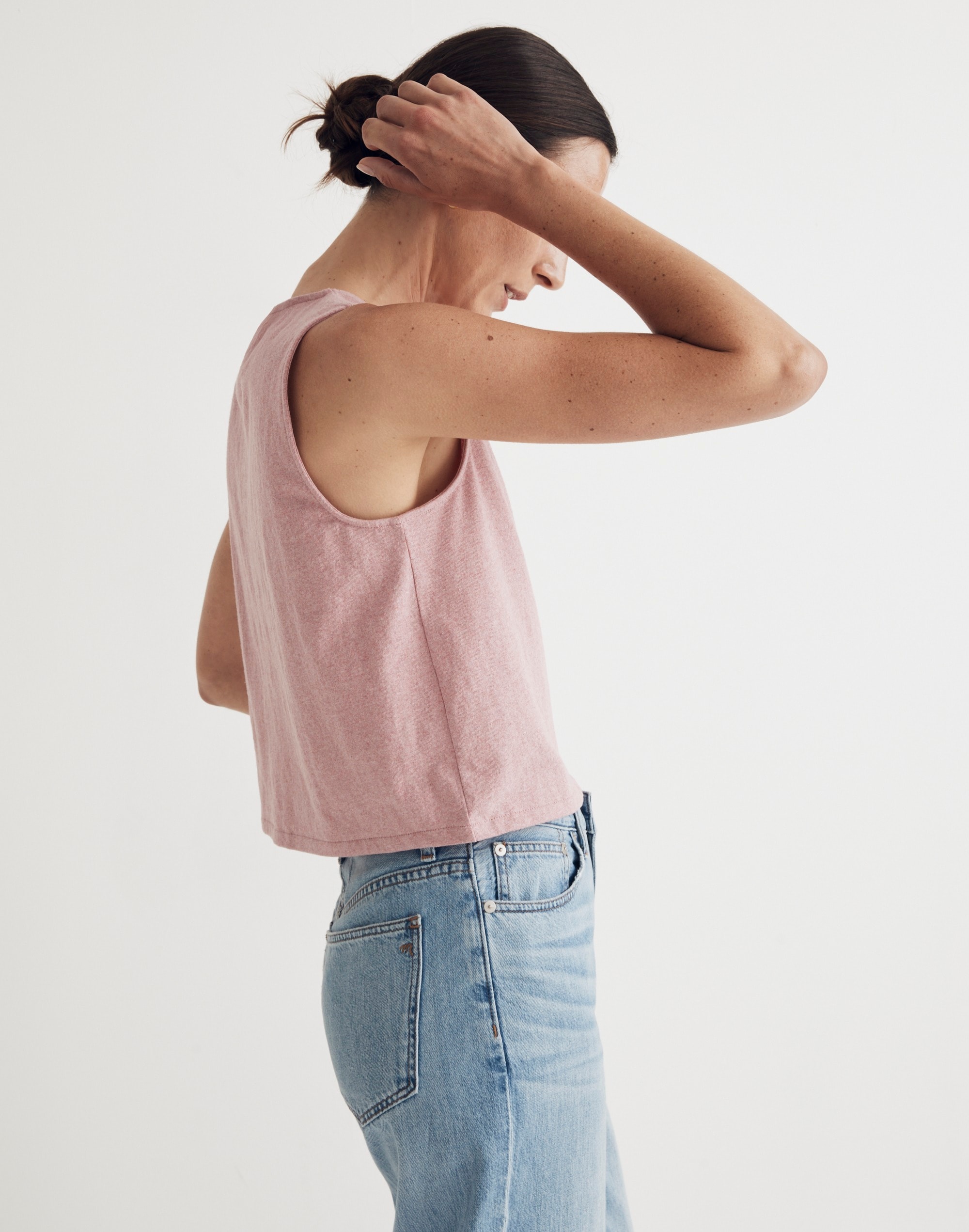 Button-Front Crewneck Crop Tank | Madewell