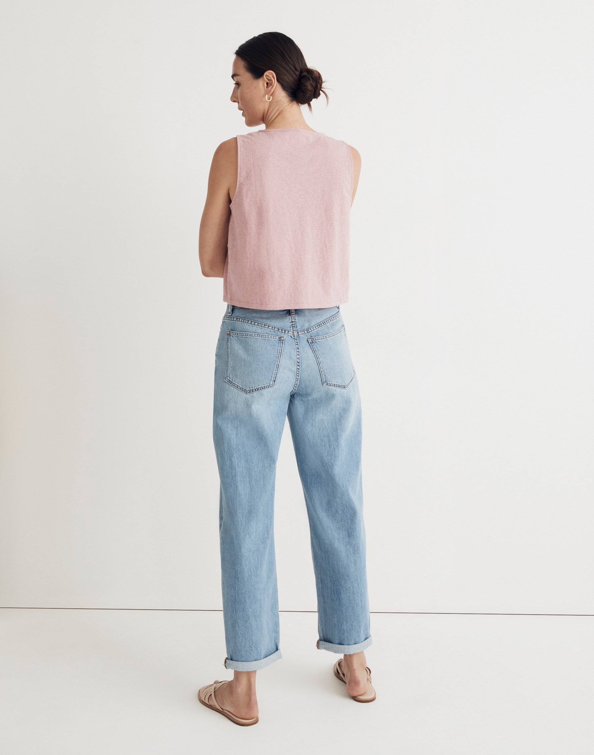 Button-Front Crewneck Crop Tank | Madewell