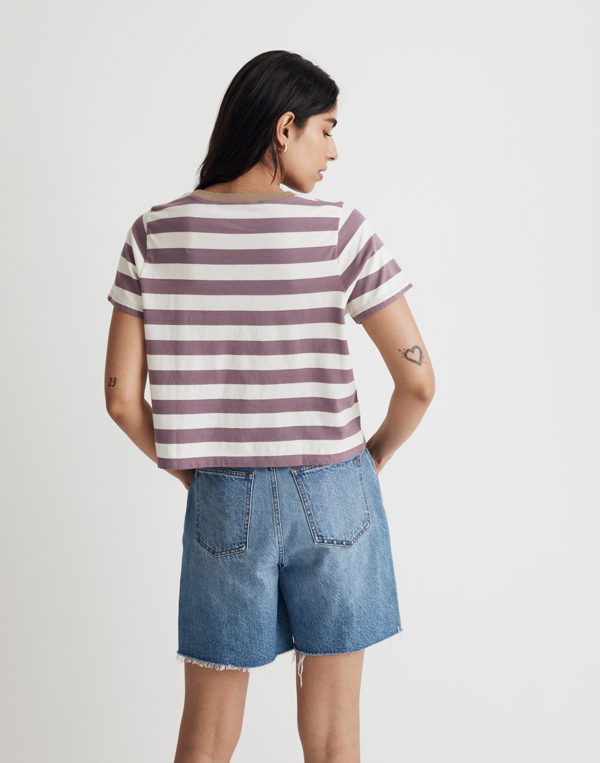 Softfade Cotton Boxy-Crop Tee | Madewell