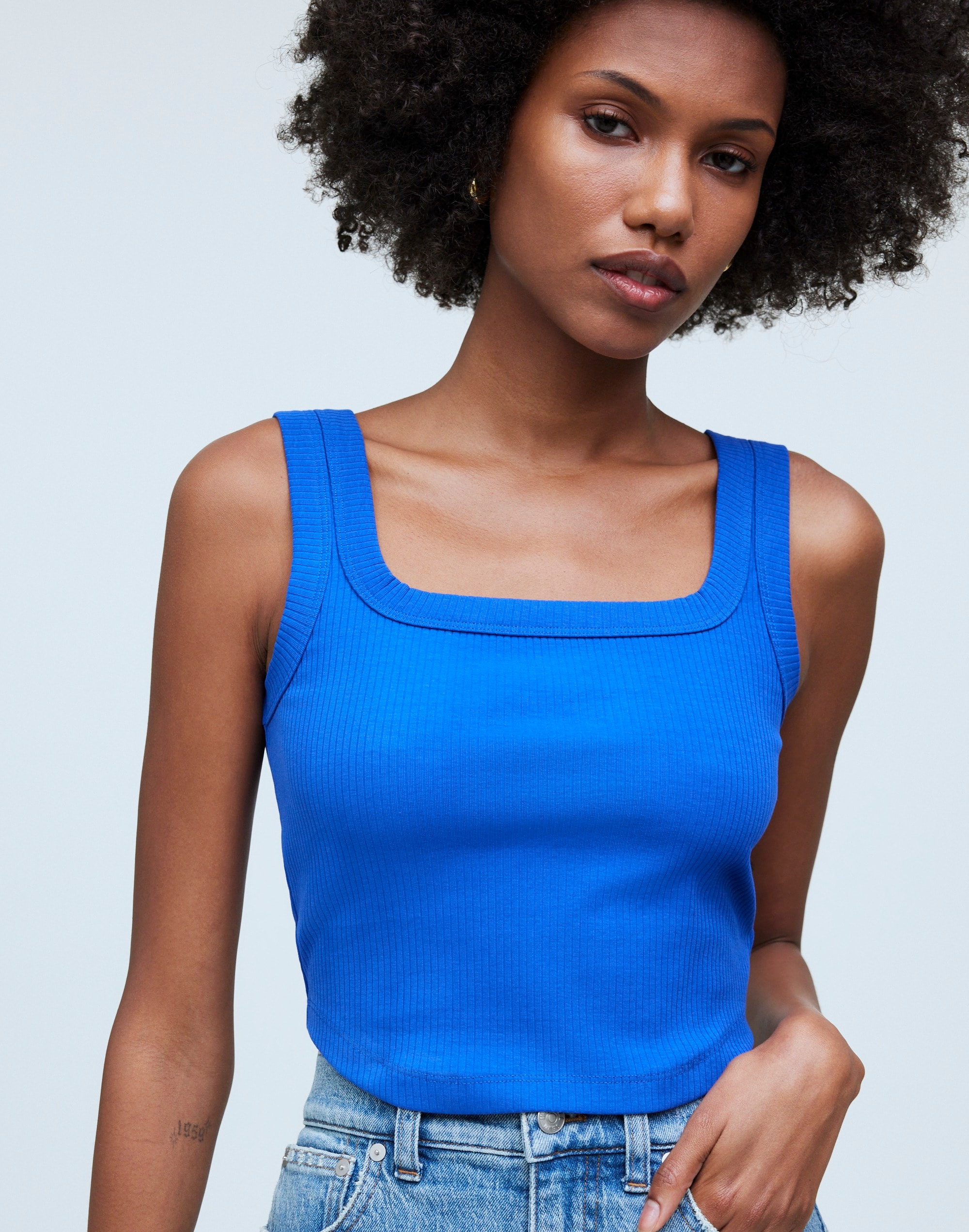 The Tailored Crop Tank Sleekhold | Madewell