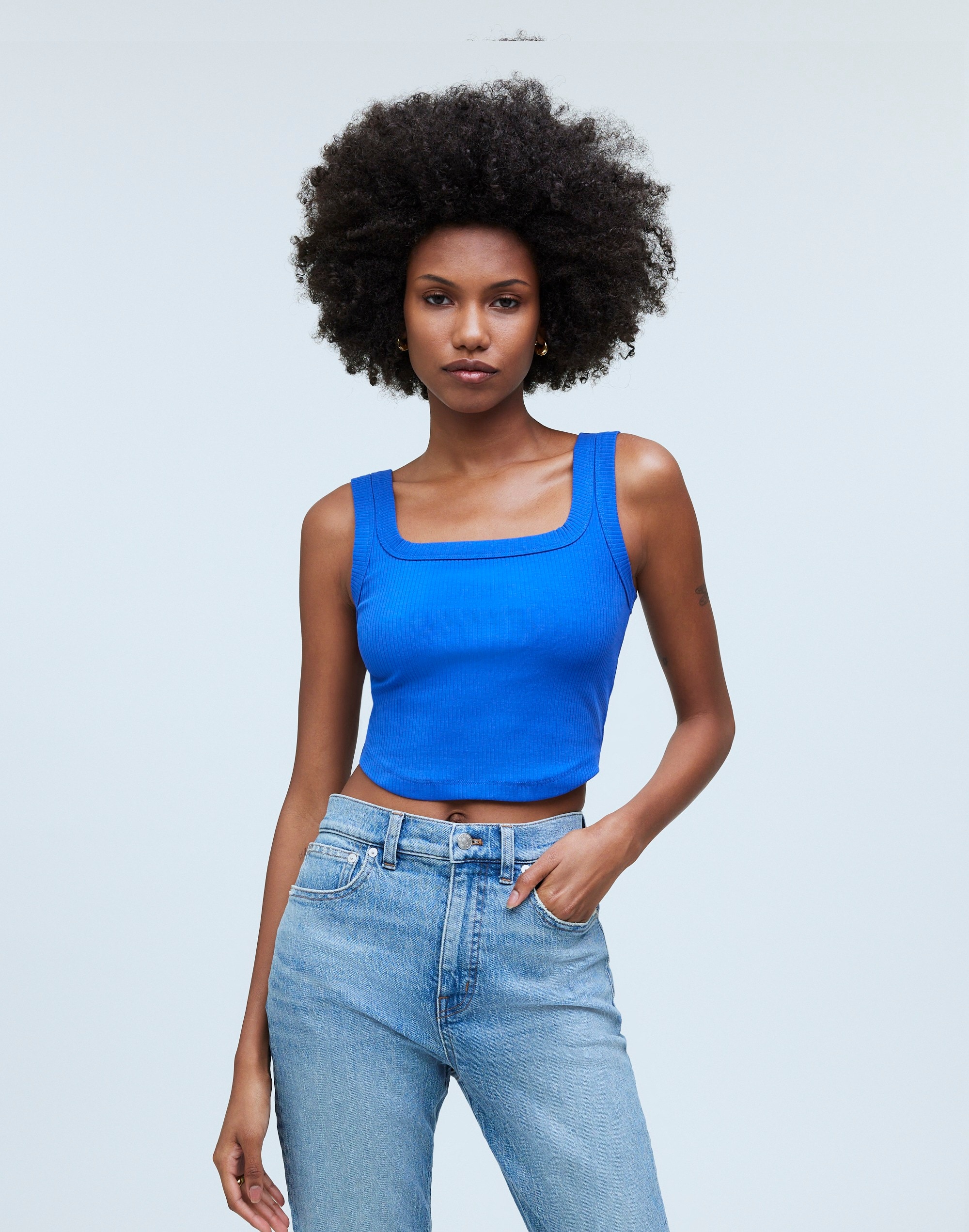 The Tailored Crop Tank Sleekhold | Madewell