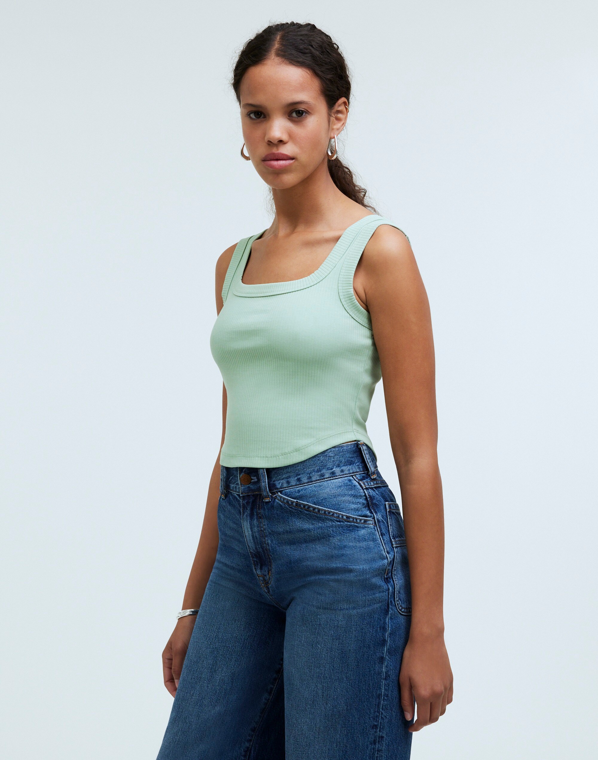 The Tailored Crop Tank Sleekhold | Madewell