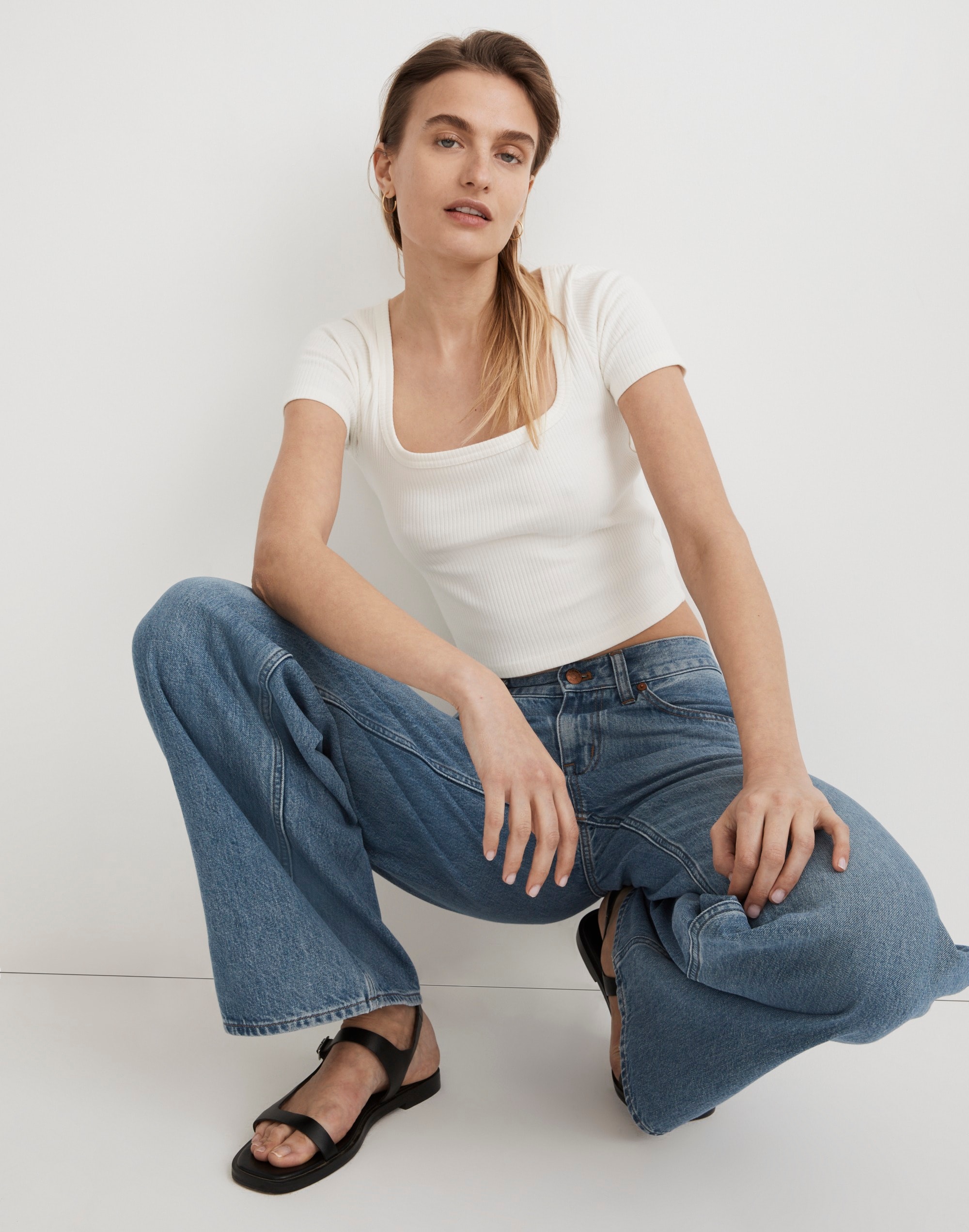 Square-Neck Crop Tee in Sleekhold | Madewell